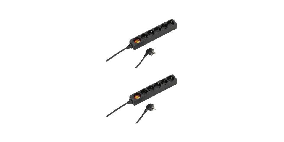 Vivanco Steckdose E6 S15 6 fach Mehrfachsteckdose Schukostecker 1.4m 2er Steckdosenleiste, Winkelsteckdosen, GS-geprüft, erhöhter Berührungsschutz, Hochleistung