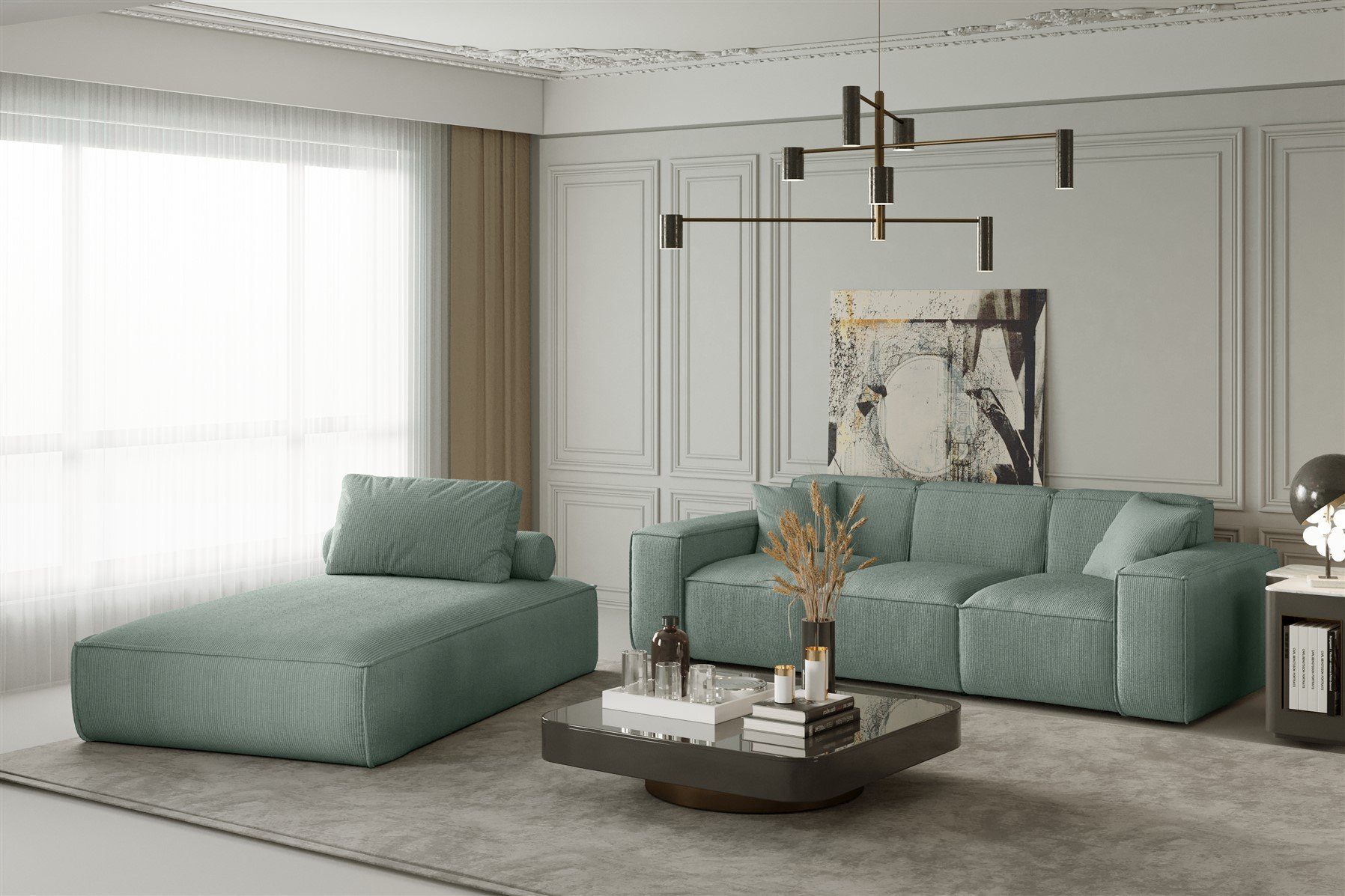 Fun Möbel Polstergarnitur Sofa-Set 2-teilig Chaiselongue günstig online kaufen