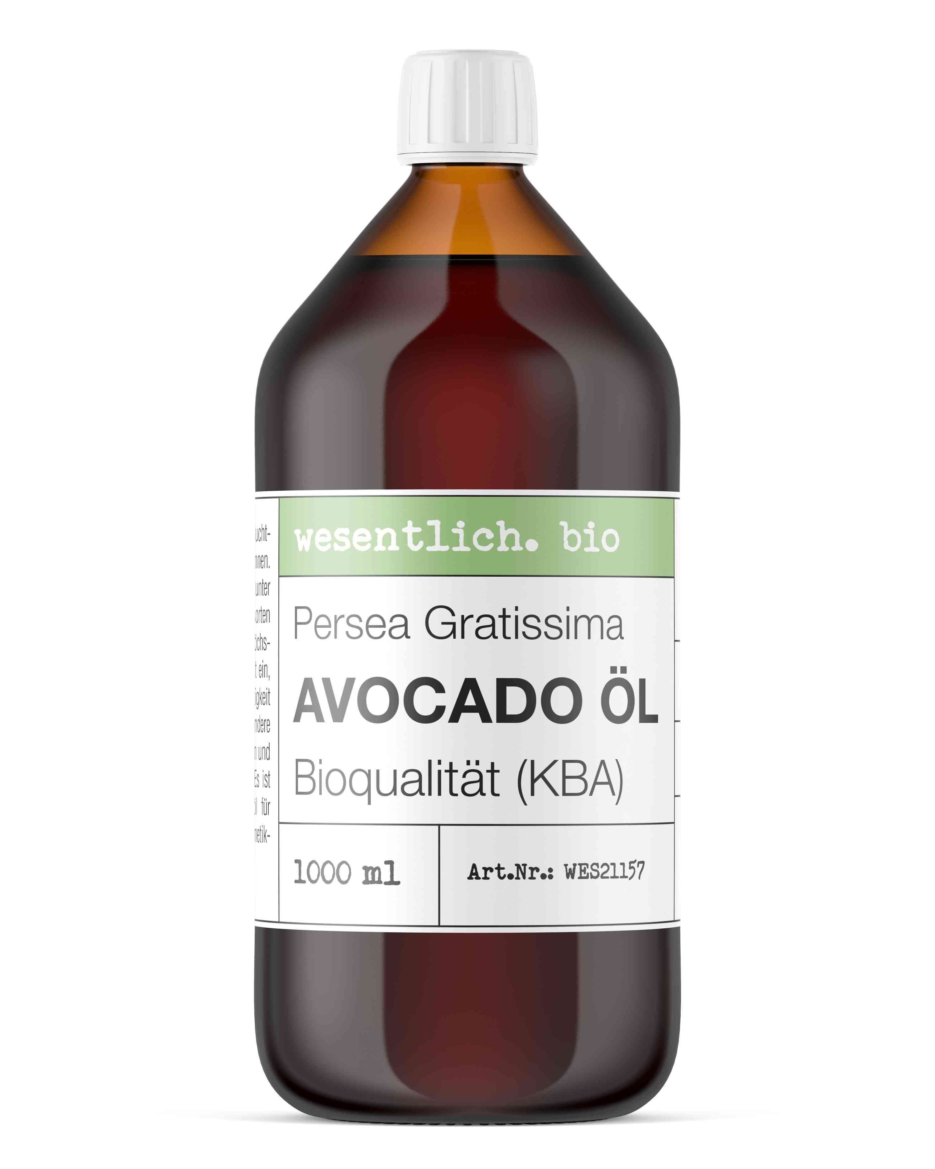 wesentlich. Körperöl Avocadoöl BIO kaltgepresst (1000ml) von wesentlich.