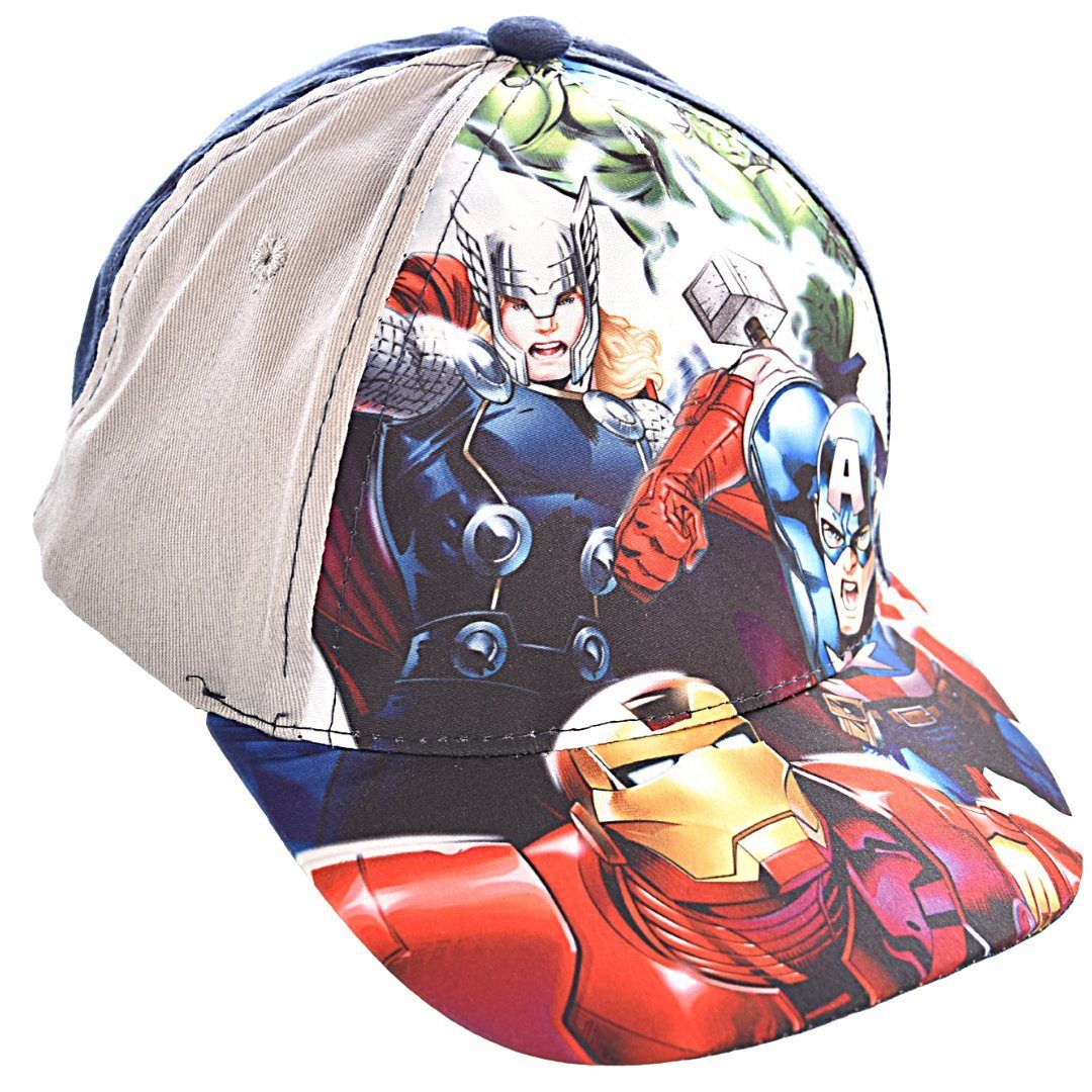 The AVENGERS Baseball Cap Avengers aus Baumwolle in Größe 52 oder 54 cm Hellgrau-Blau