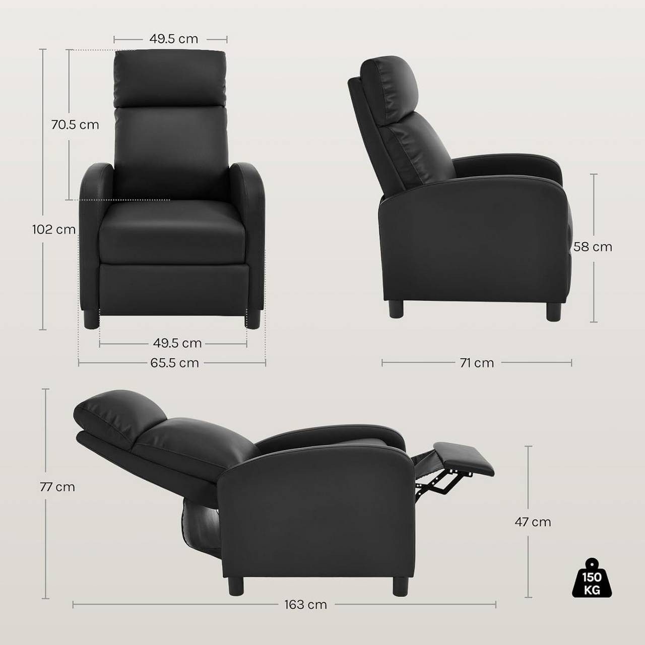 Woltu Relaxsessel (1-St), Lesesessel, Loungesessel mit Liegefunktion