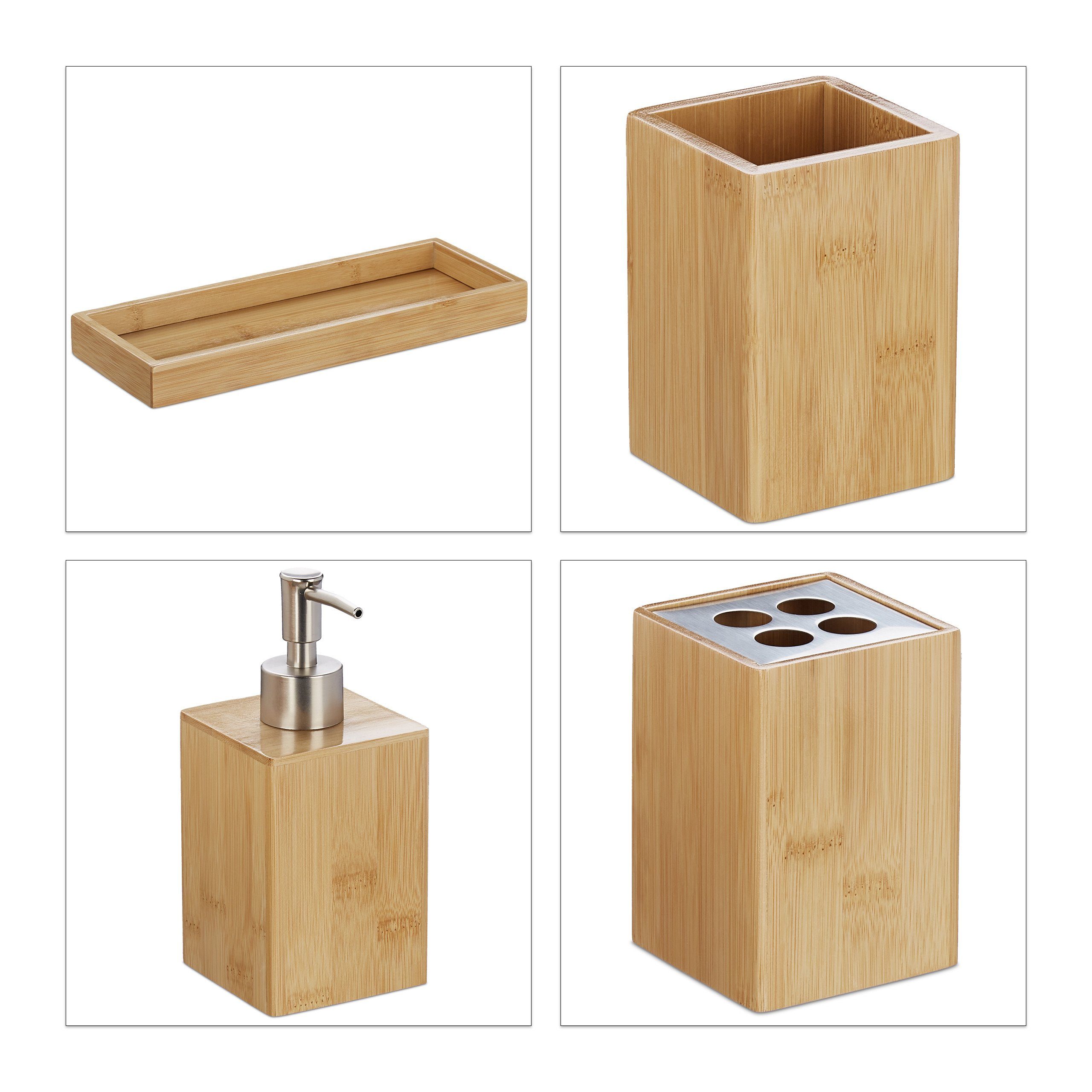 relaxdays Badezimmer-Set Badaccessoires Set