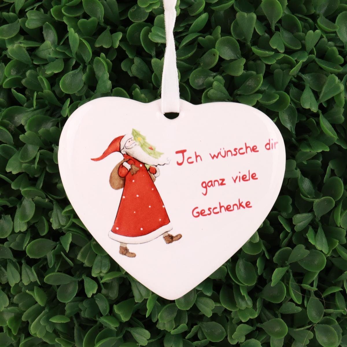 440s Christbaumschmuck 440s Keramik-Herz Hänger mit Spruch (1-tlg)