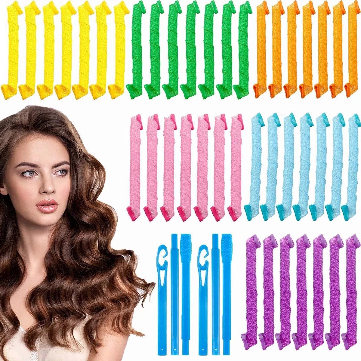 Lockenwickler Magic Lockenwickler Spiral Haarstyling-Set für alle Haarlängen 44Stück