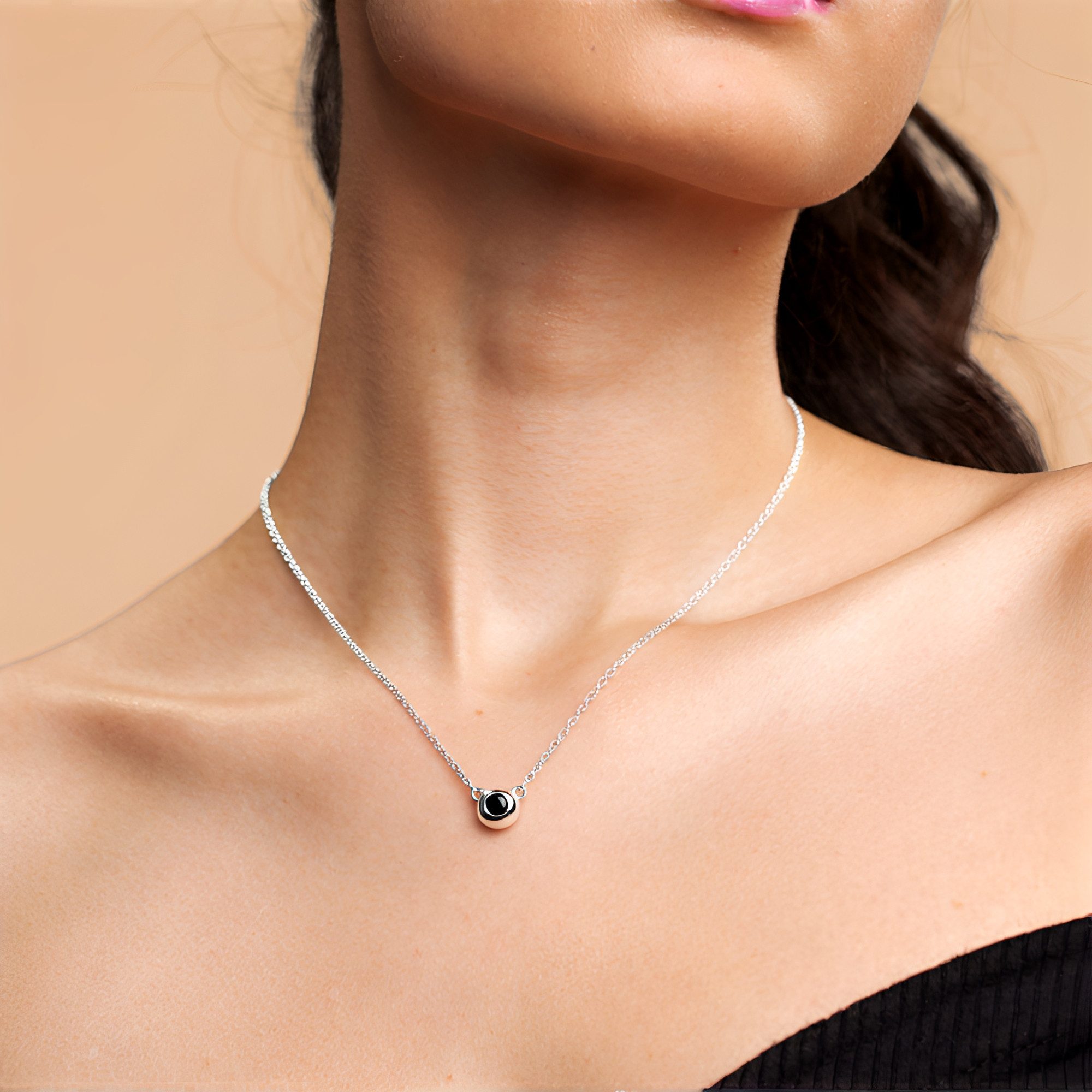 Cavill Silberkette Schwarzer Diamant Sterling Silber Halskette (1-tlg) günstig online kaufen