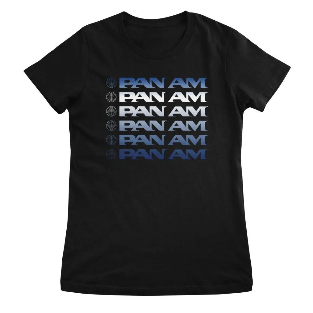 PAN AM T-Shirt Stacked Logos Girly Tee