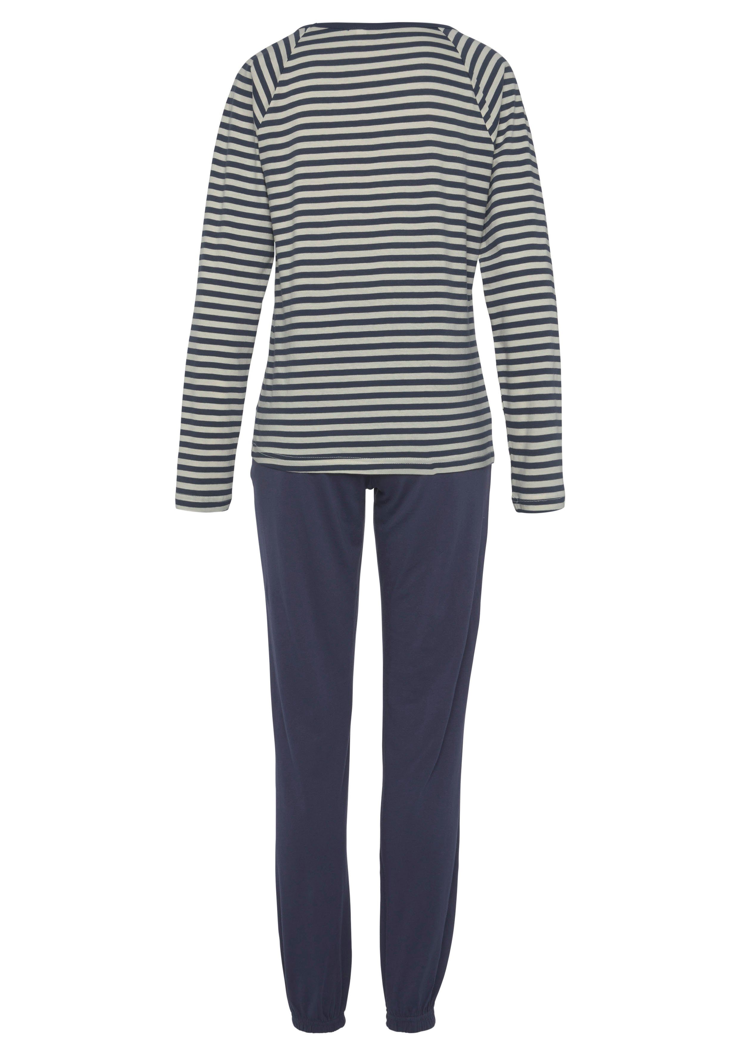 Vivance Dreams Pyjama (1-teilig) mit garngefärbten Streifen