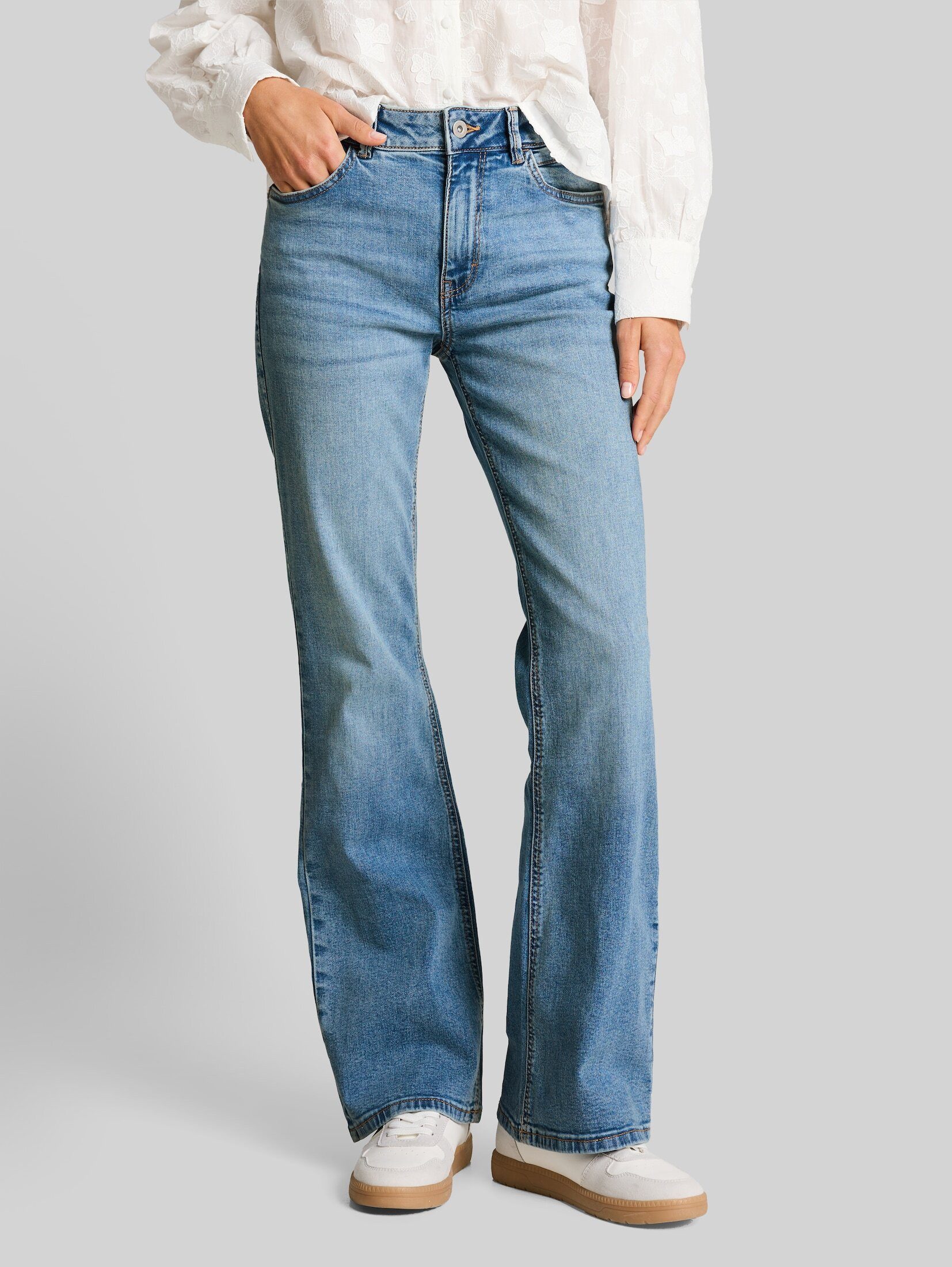 TOM TAILOR Bootcut-Jeans Jeanshosen TTSTELLA BOOTCUT Jeans mit Stretch