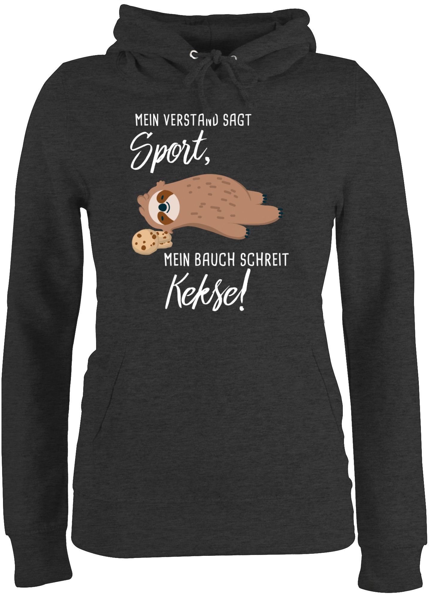 Shirtracer Hoodie »Mein Bauch schreit Kekse! Faultier Sprüche