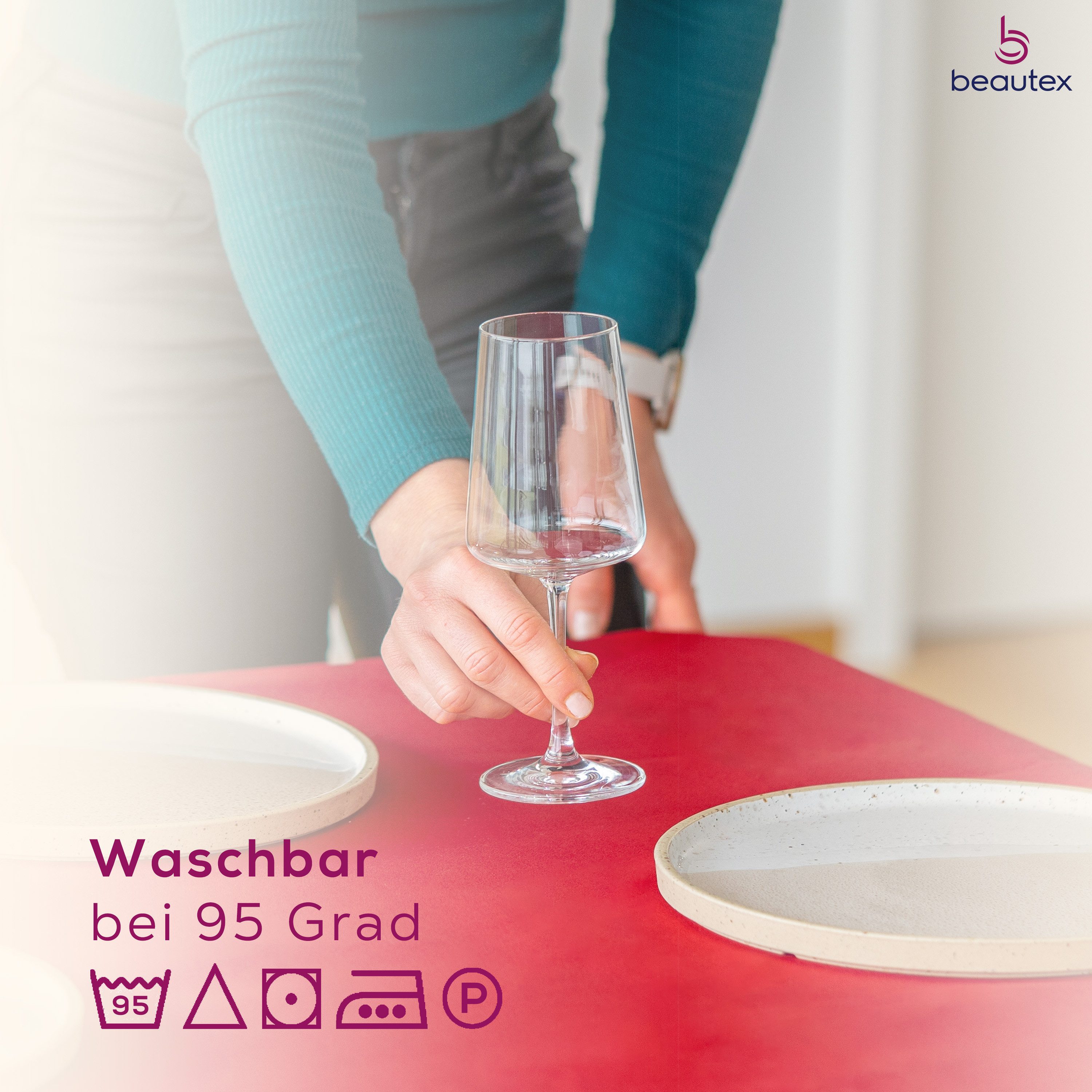 Beautex Tischdecke Damast Tischwäsche 100% Baumwolle, Vollzwirn, Gastronomie (1-tlg), Mercerisierte Vollzwirn-Qualität, 205 g/m², kochfest bis 95 °C – Bild 3 von 5