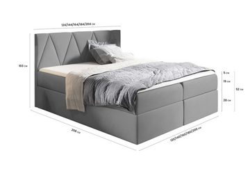 Stylefy Boxspringbett Emma (Schlafzimmerbett, Bett), 120/140/160/180/200x200, Bonellfederkern Matratze, Topper, Bettkasten