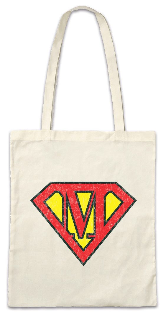 Beuteltasche Super M Stofftasche Buchstabe Initialen Vorname Nachname Man Fasching