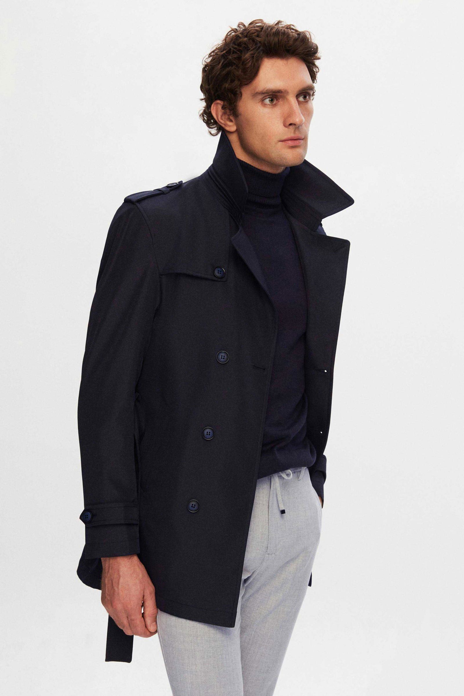 D'S DAMAT Trenchcoat Ds Damat Regular Fit Epaulette Belted Top Coat/Trenchc günstig online kaufen