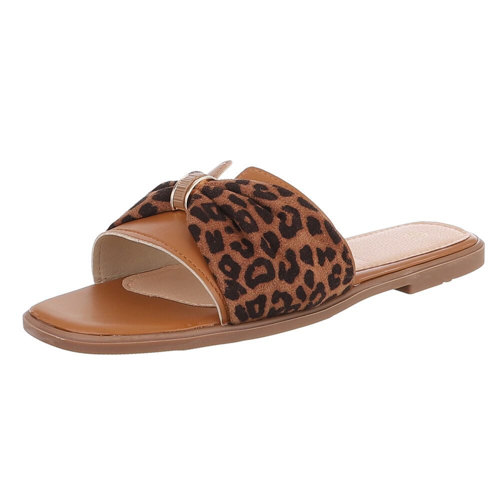 Stylische Damen Slipper mit Goldakzent für den Sommer Pantolette