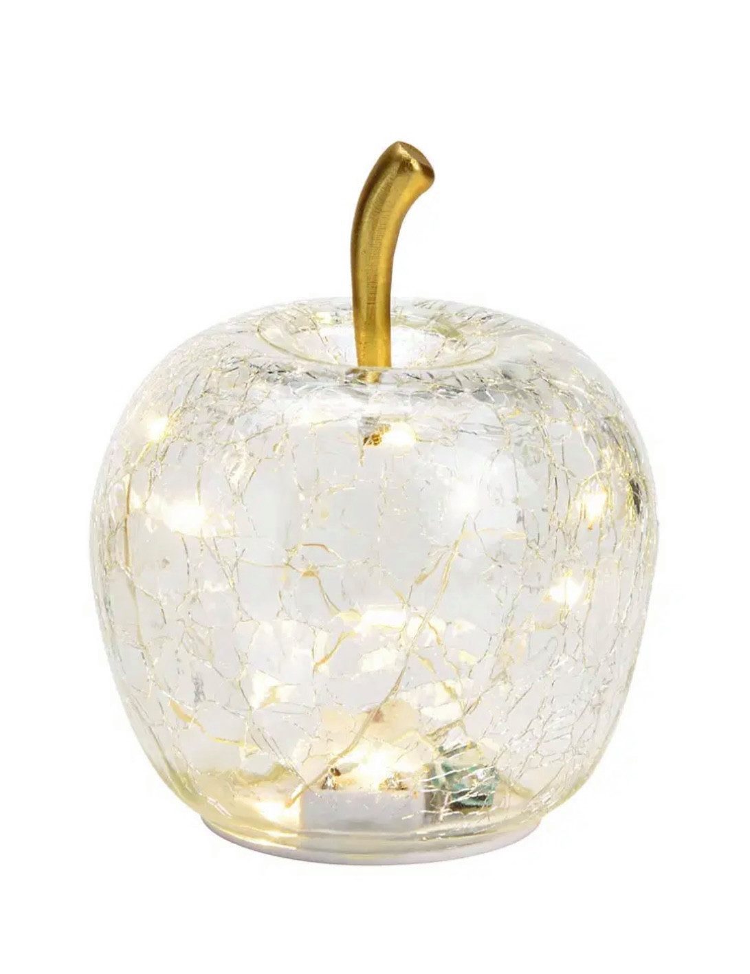 Seyila Home Dekofigur Dekorative Glas Apfel Leuchte mit LED, Crackle-Effekt günstig online kaufen