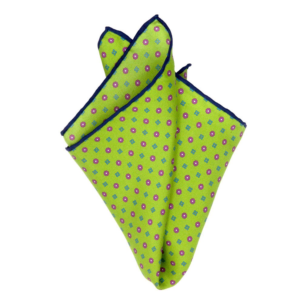 BGENTS Einstecktuch Handrolliertes Einstecktuch aus Seiden-Twill mit Blüten-Muster, Besondere Farbbrillanz
