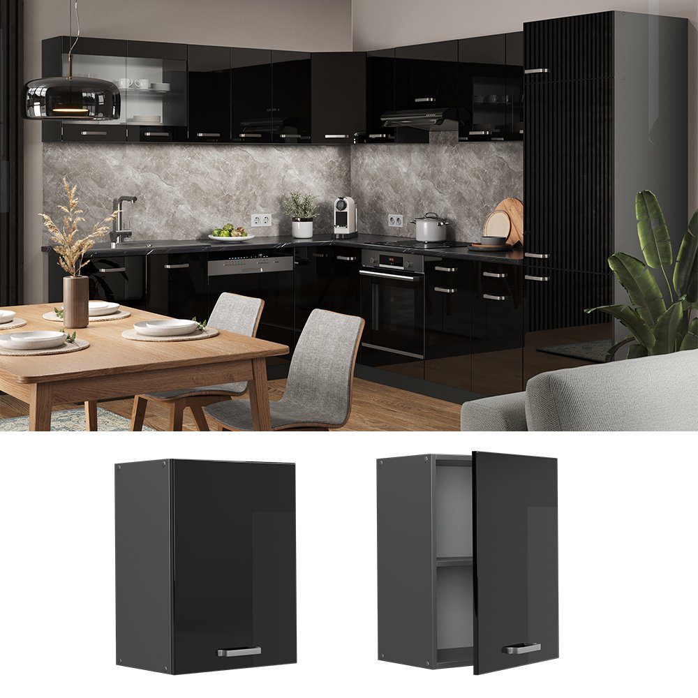 Vicco Hängeschrank R-Line, Schwarz Hochglanz/Anthrazit, 45 günstig online kaufen