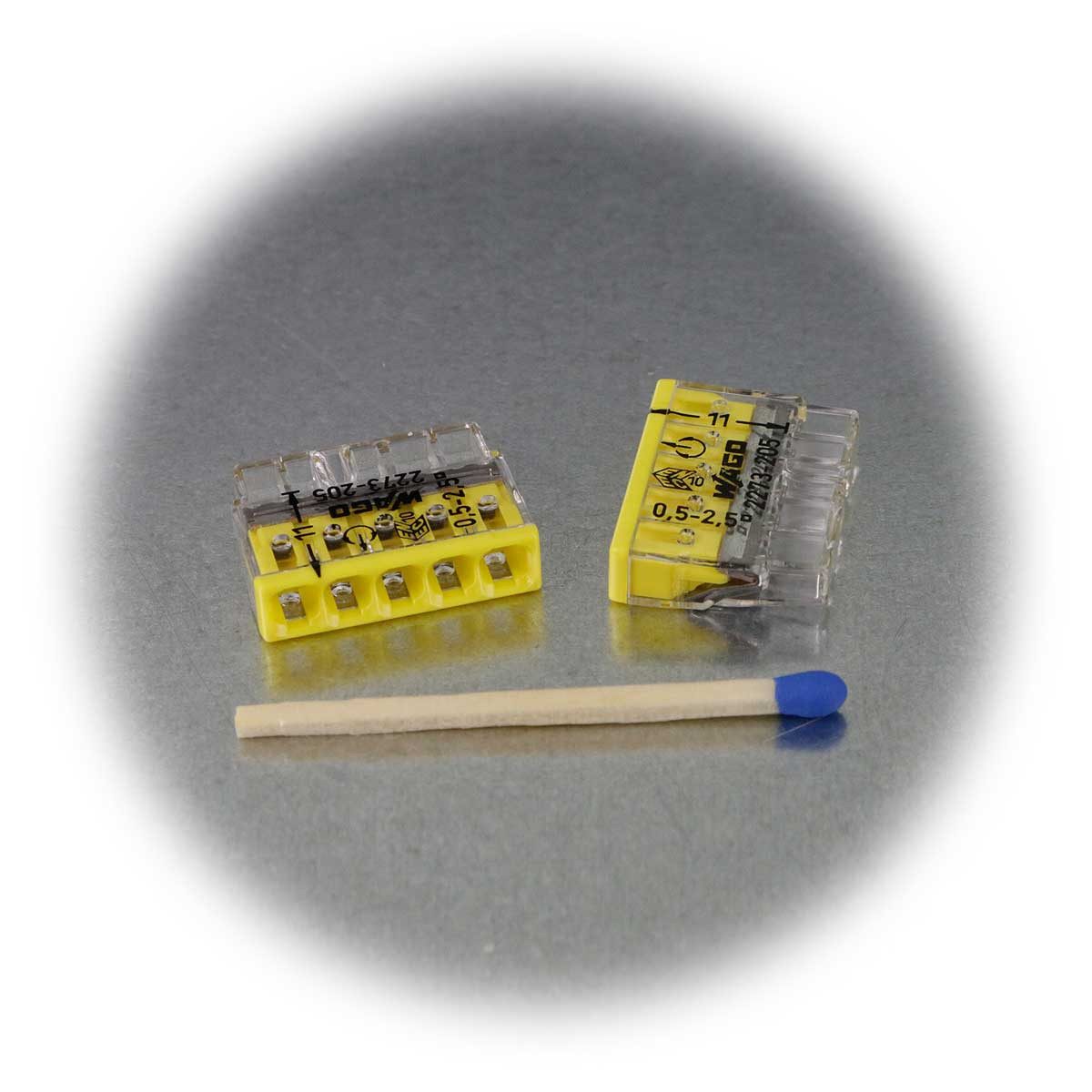 WAGO Verbindungsdosenklemme 10 WAGO Compact Steckklemmen 5x 0,5-2,5 mm² gelb