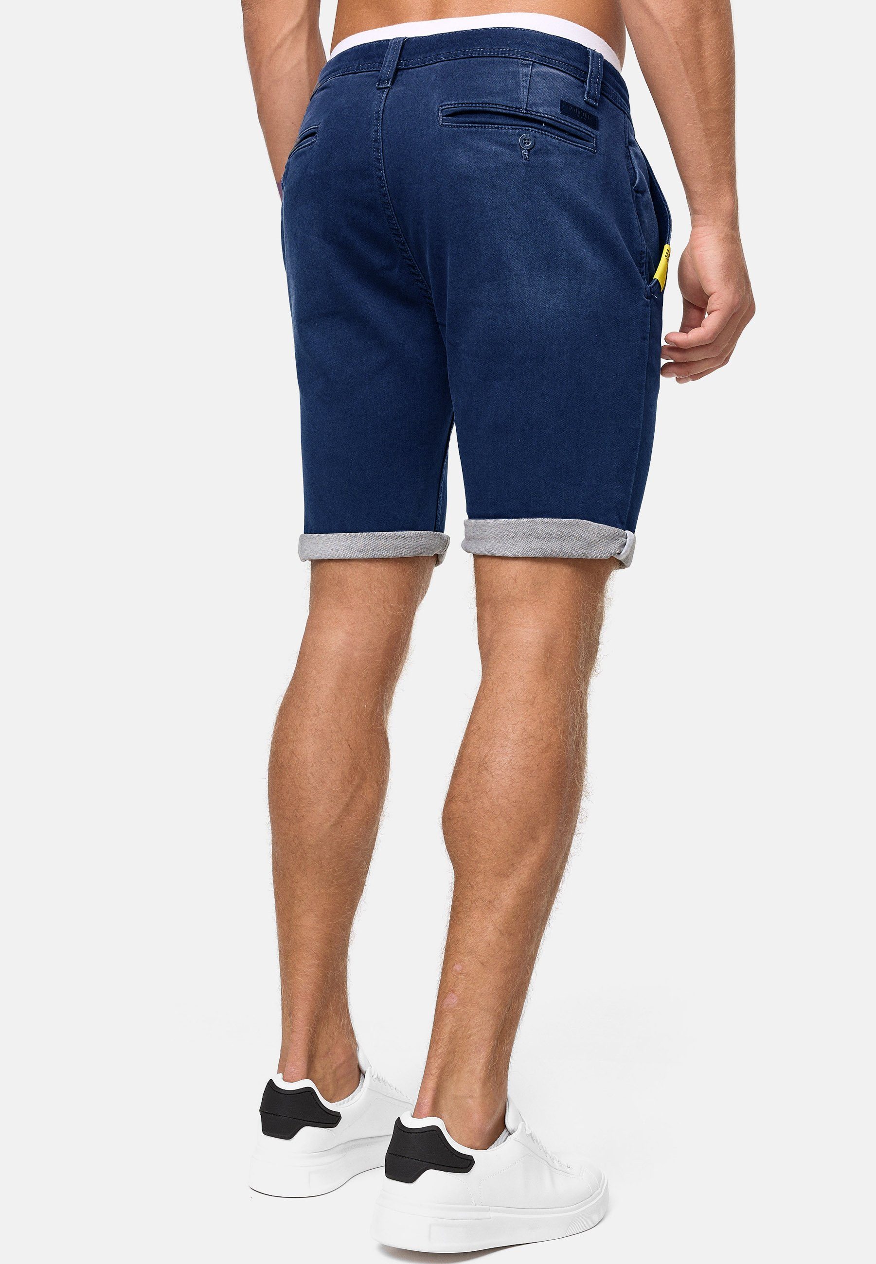 Indicode Jeansshorts Herren Azibo Jeans Shorts Herrenshorts elastischer Bund samt Tunnelzug