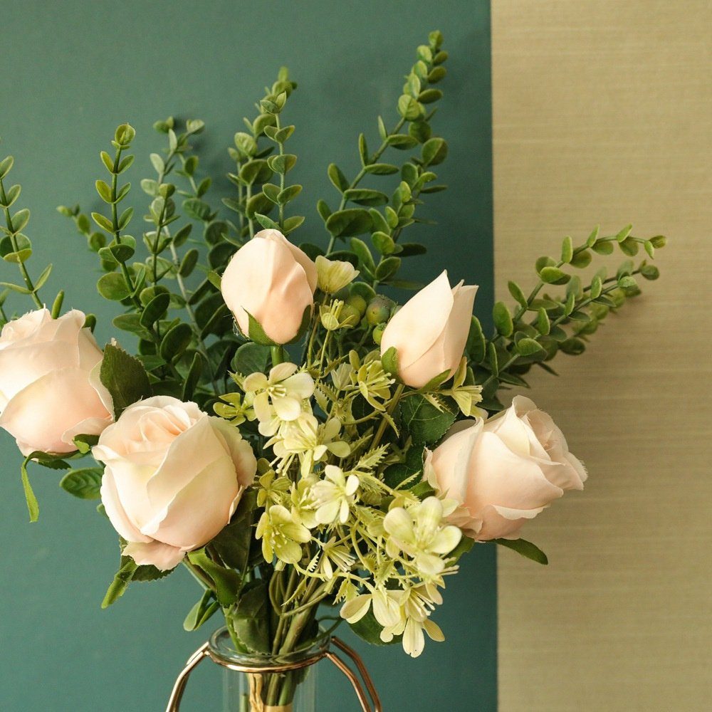 Kunstblumenstrauß Künstlicher Blumenstrauß, Rosenstrauß, Simulation Hochzeitsdekoration, Dekorative