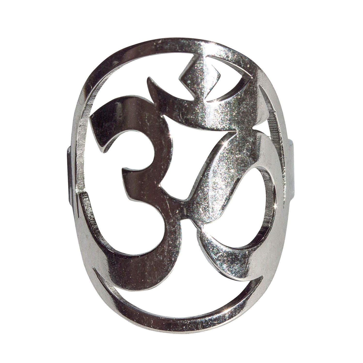 Fingerring Ring "Om" (1,5cm) Edelstahl offen verstellbar (kleinste Größe 54)