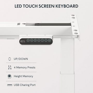 FLEXISPOT Schreibtisch E6 Tischgestell, Höhenverstellbares Tischgestell, Dual-Motor, 3-Fach-Teleskop