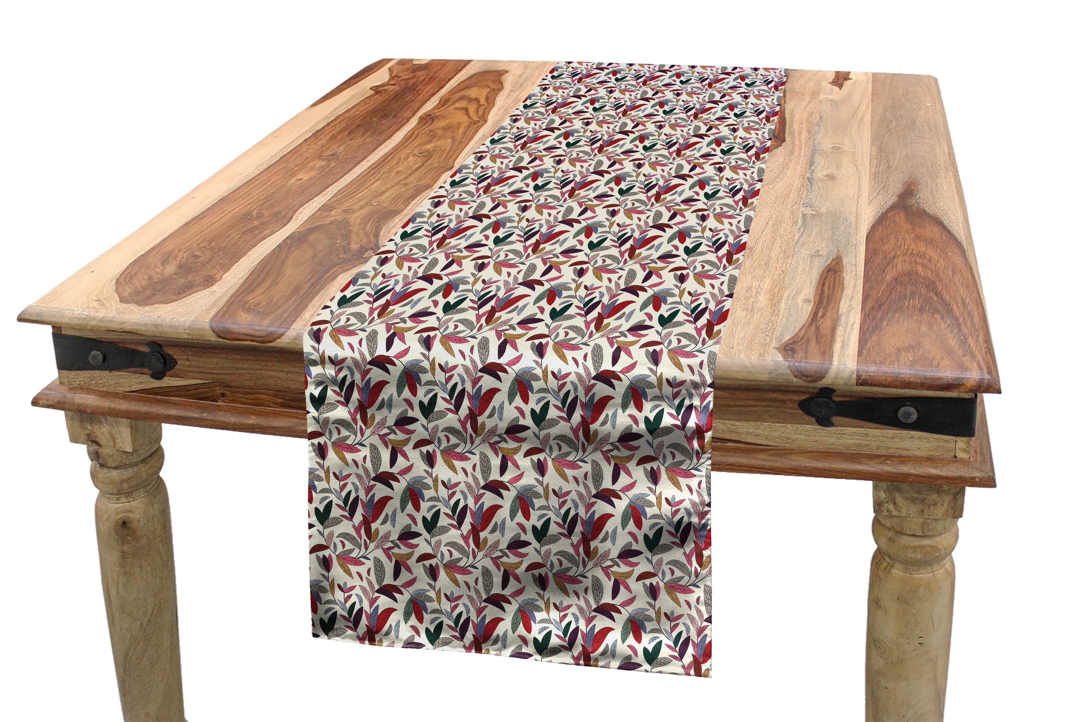 Moderne Bunt Abakuhaus Esszimmer wirbelt Blätter Dekorativer Tischläufer, Rechteckiger Küche Tischläufer