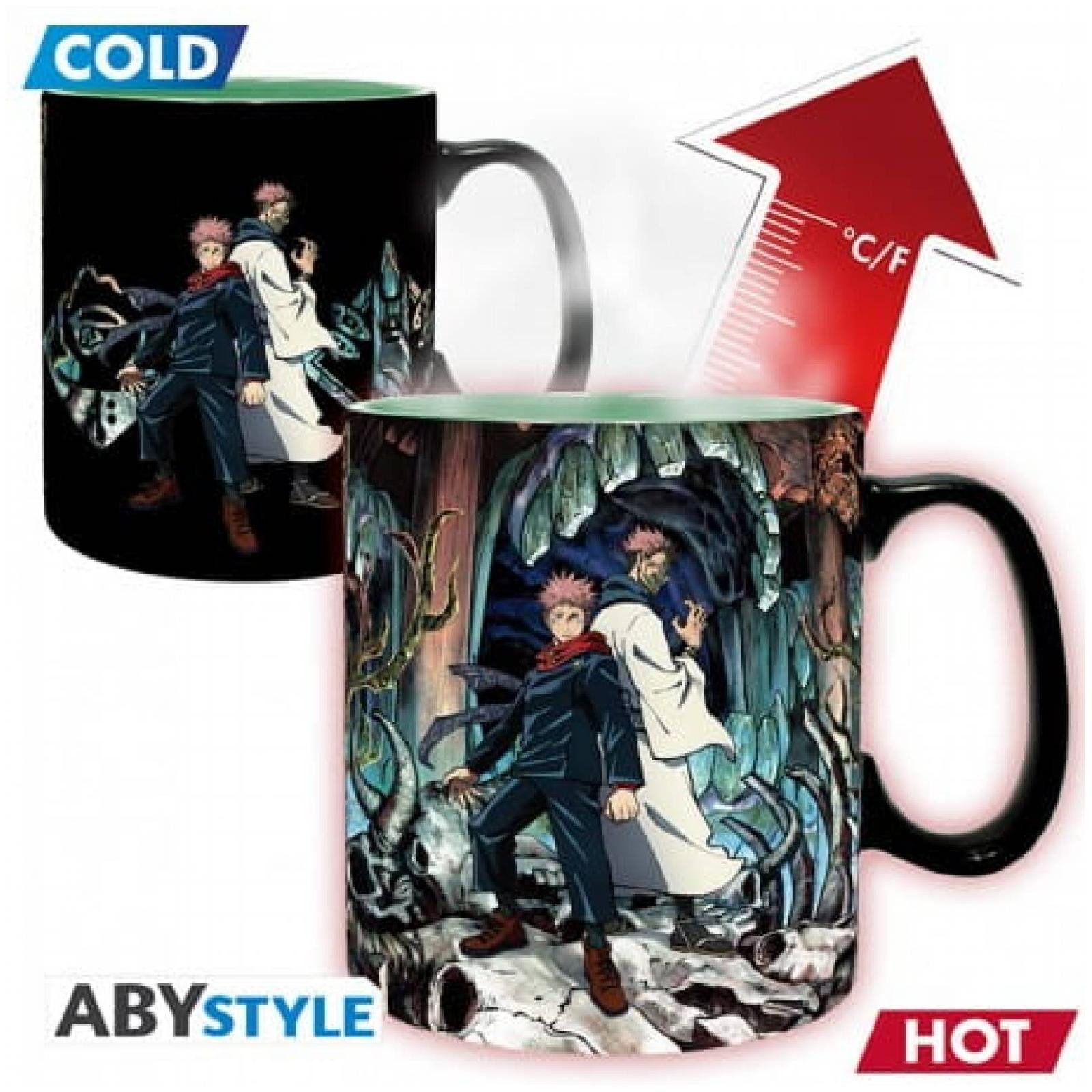 ABYstyle Tasse JUJUTSU KAISEN - Tasse Heat Change - 460 ml - Itadori & Sukuna