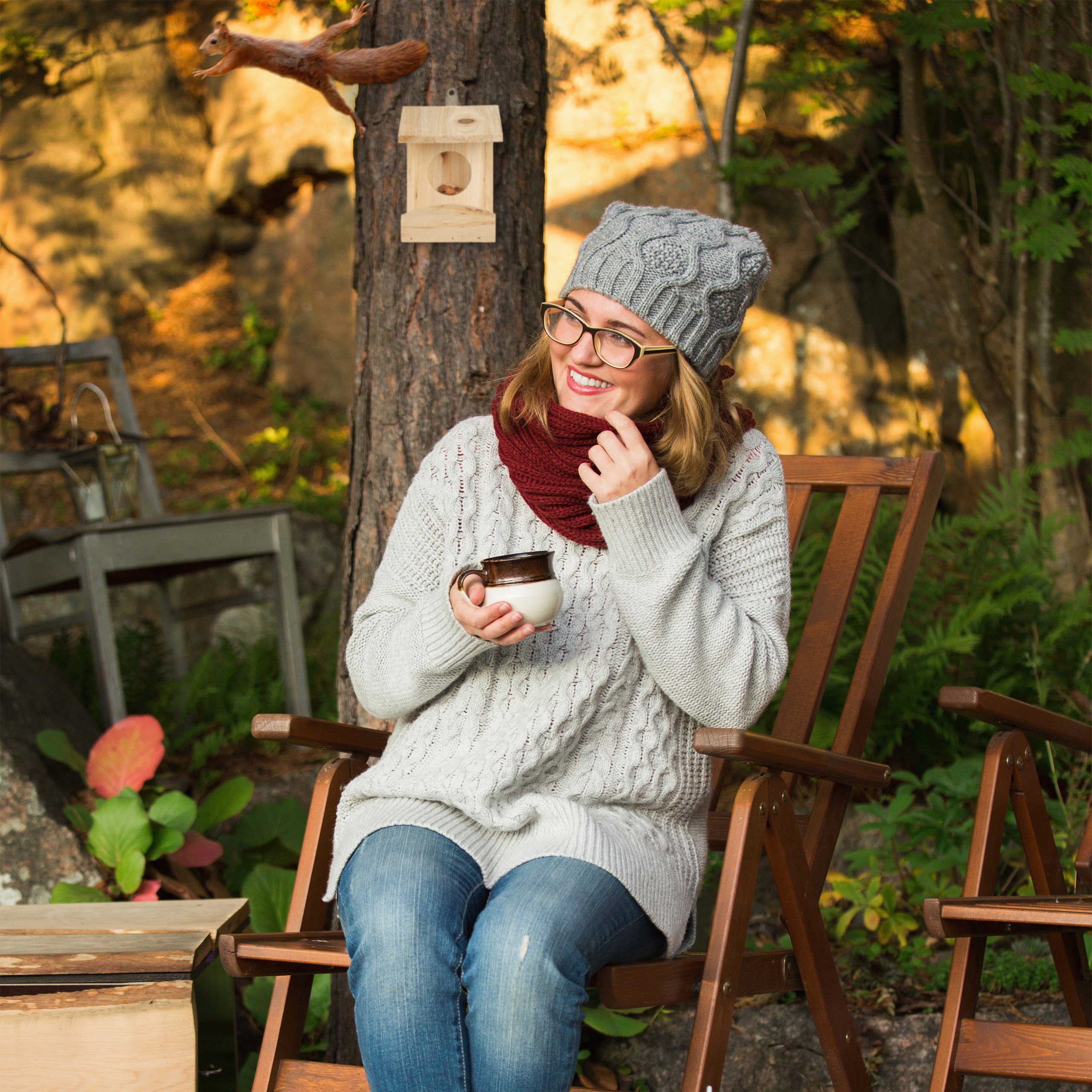 relaxdays Eichhörnchenkobel Eichhörnchen Futterhaus zum Hängen