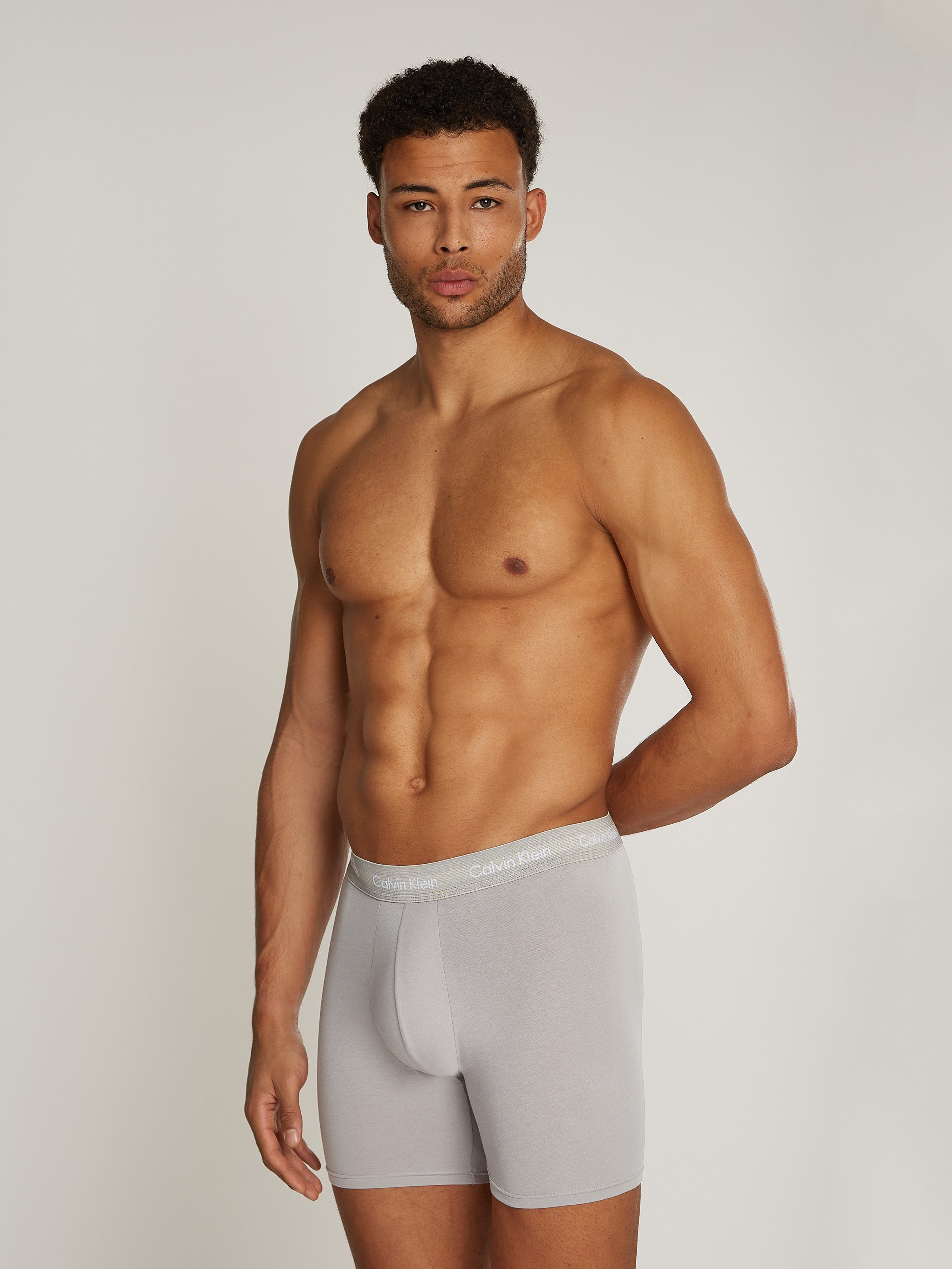 Calvin Klein 3-er Set Boxer Briefs Schwarz mit verschiedenfarbigem Webbund günstig online kaufen