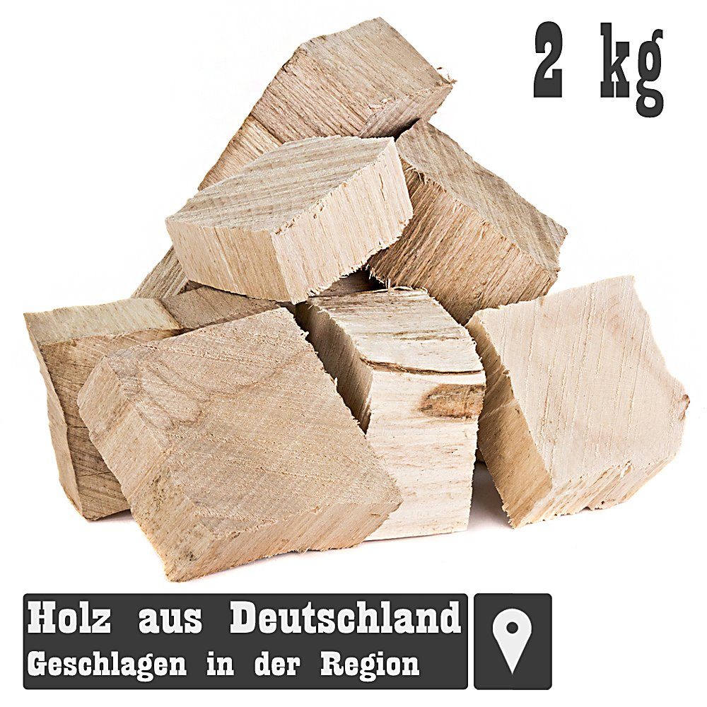 Grillmaster Räucherspäne Räucherklötze 2kg Buche Chunks Räuchern Smoken BBQ Grill Feuer, 2 kg