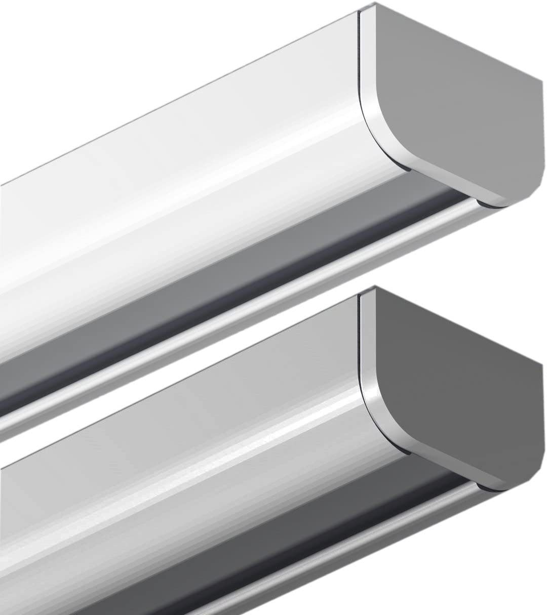 Gardinenschiene Rundbogen für Aluminium verschraubt, halbrunde silber Schleuderschiene, Garduna