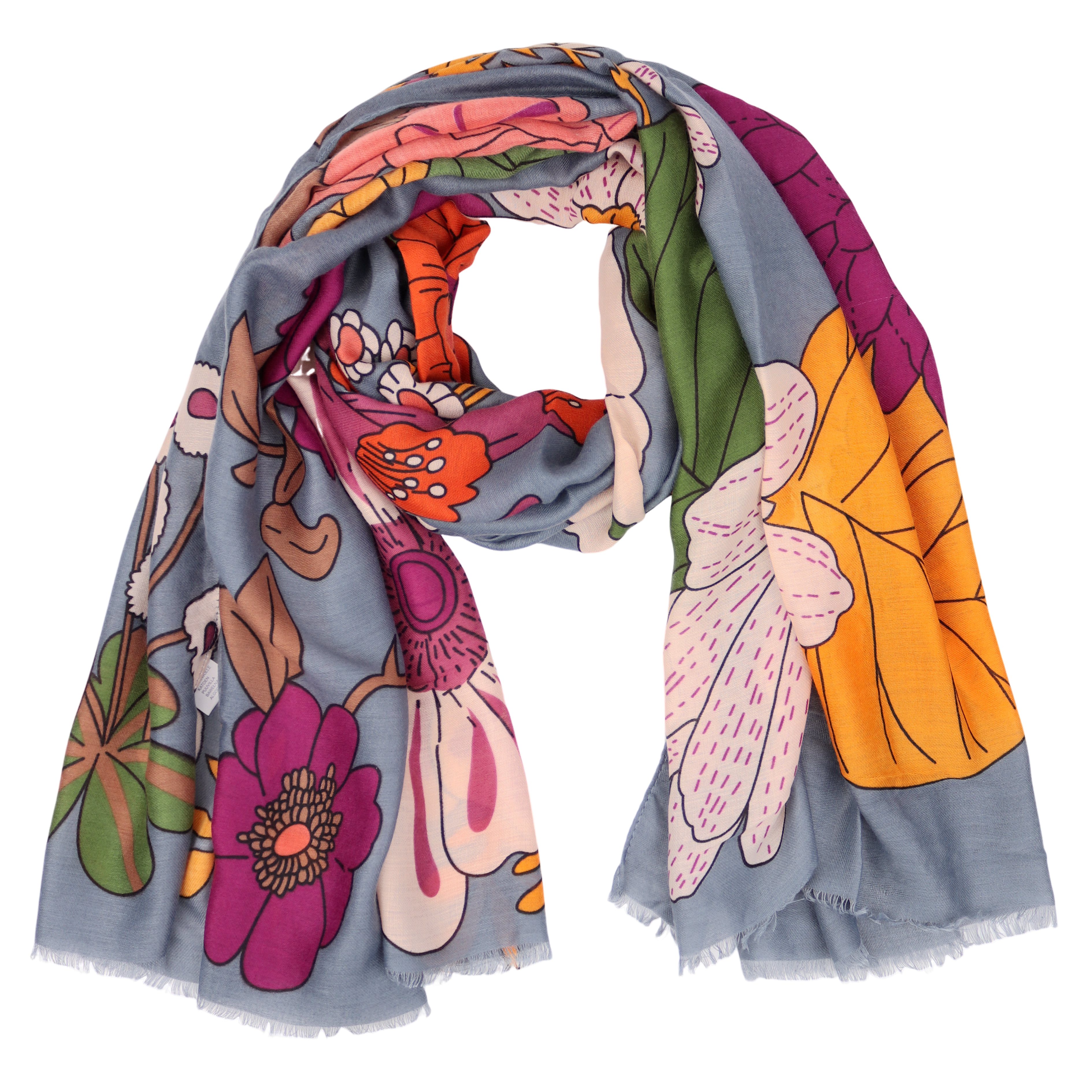 MIRROSI Modeschal Weich XXL ca.85x180cm Schal Bunt Blumen, (Kollektion Herb günstig online kaufen