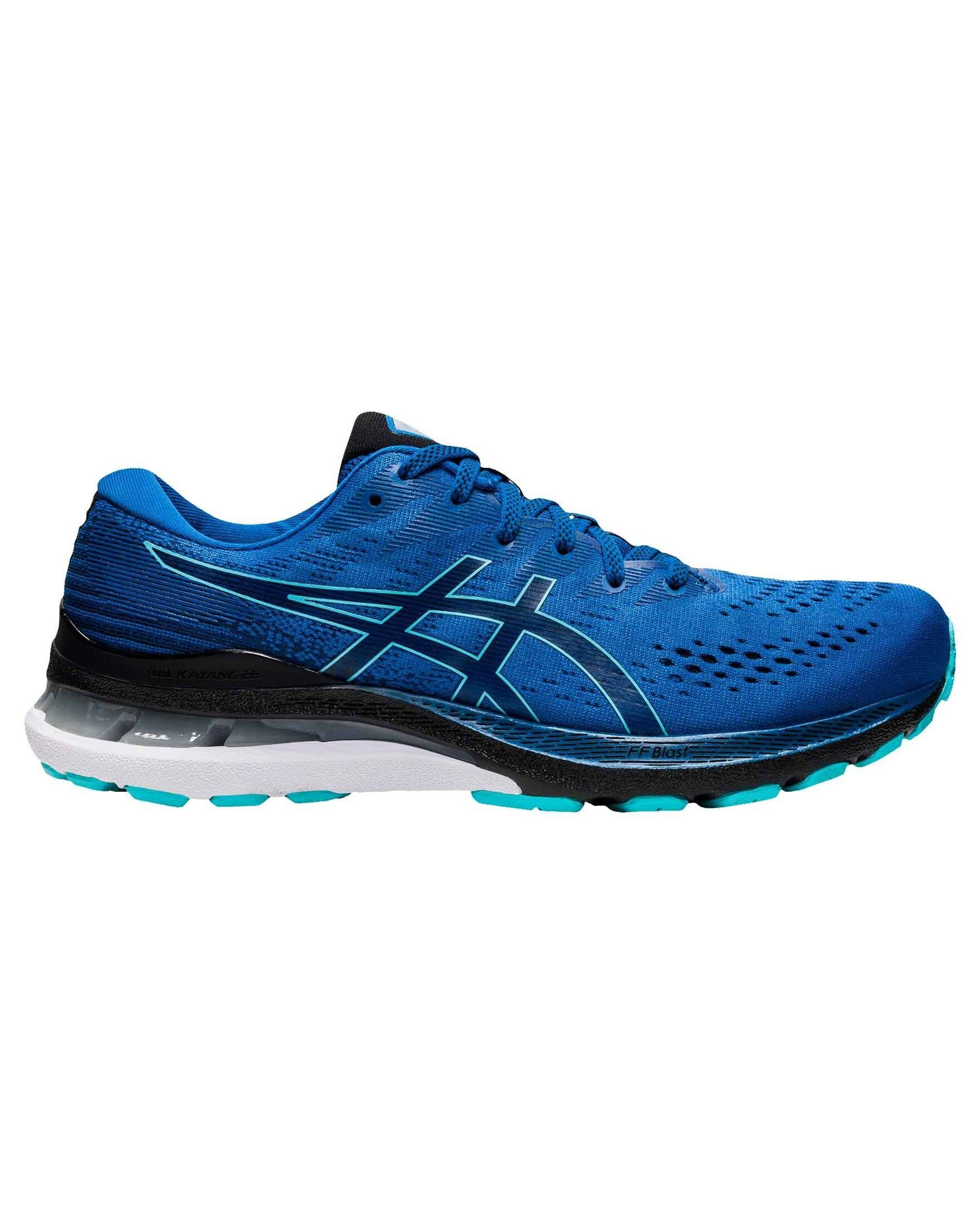 KAYANO Asics Laufschuhe Laufschuh blau / Herren 28 GEL schwarz