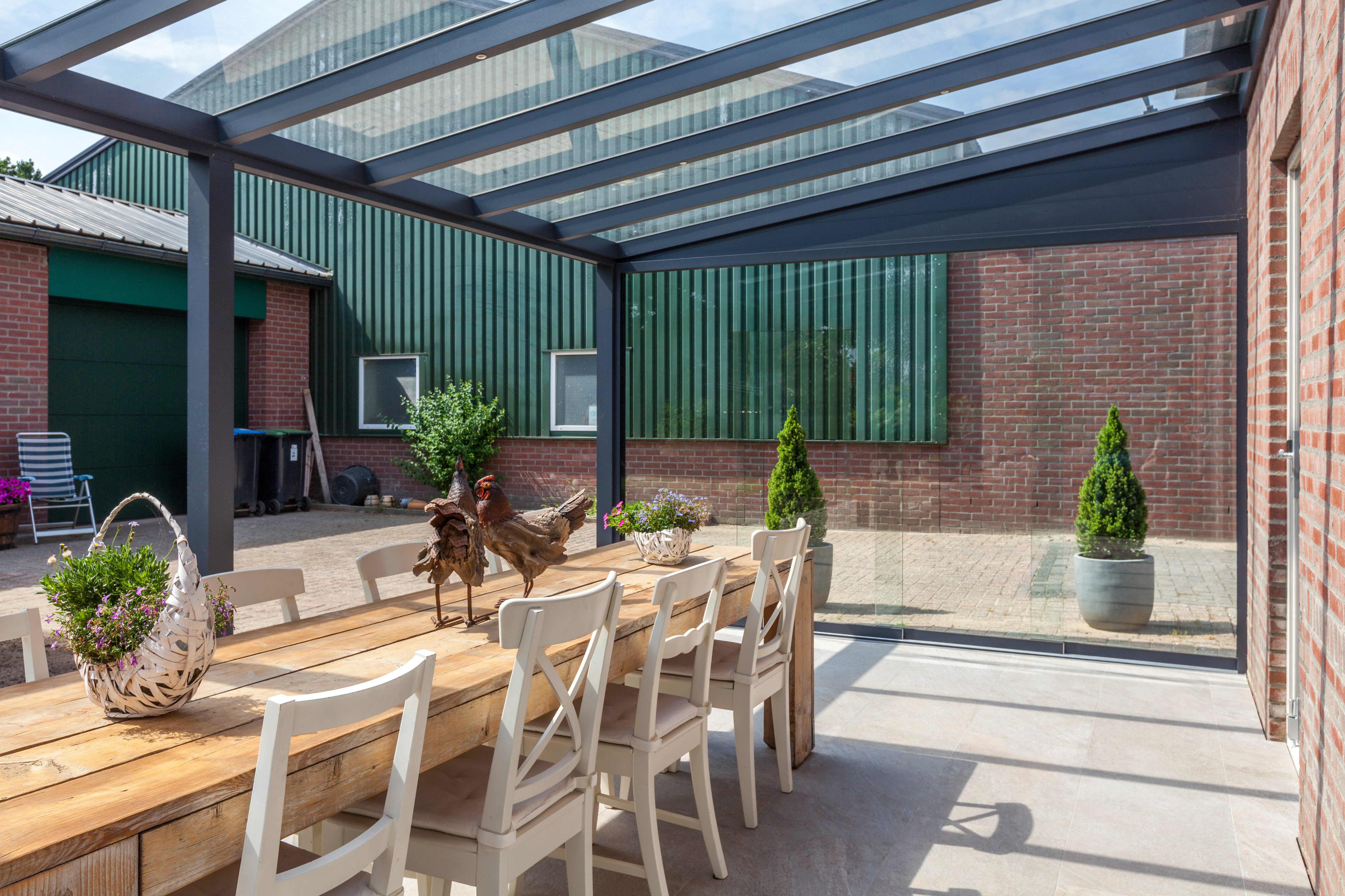terrassana Terrassendach Premium Komplettset inkl. 8 mm VSG-Glas in KLAR, BxT: 506x250 cm, Bedachung 8 mm VSG Glas