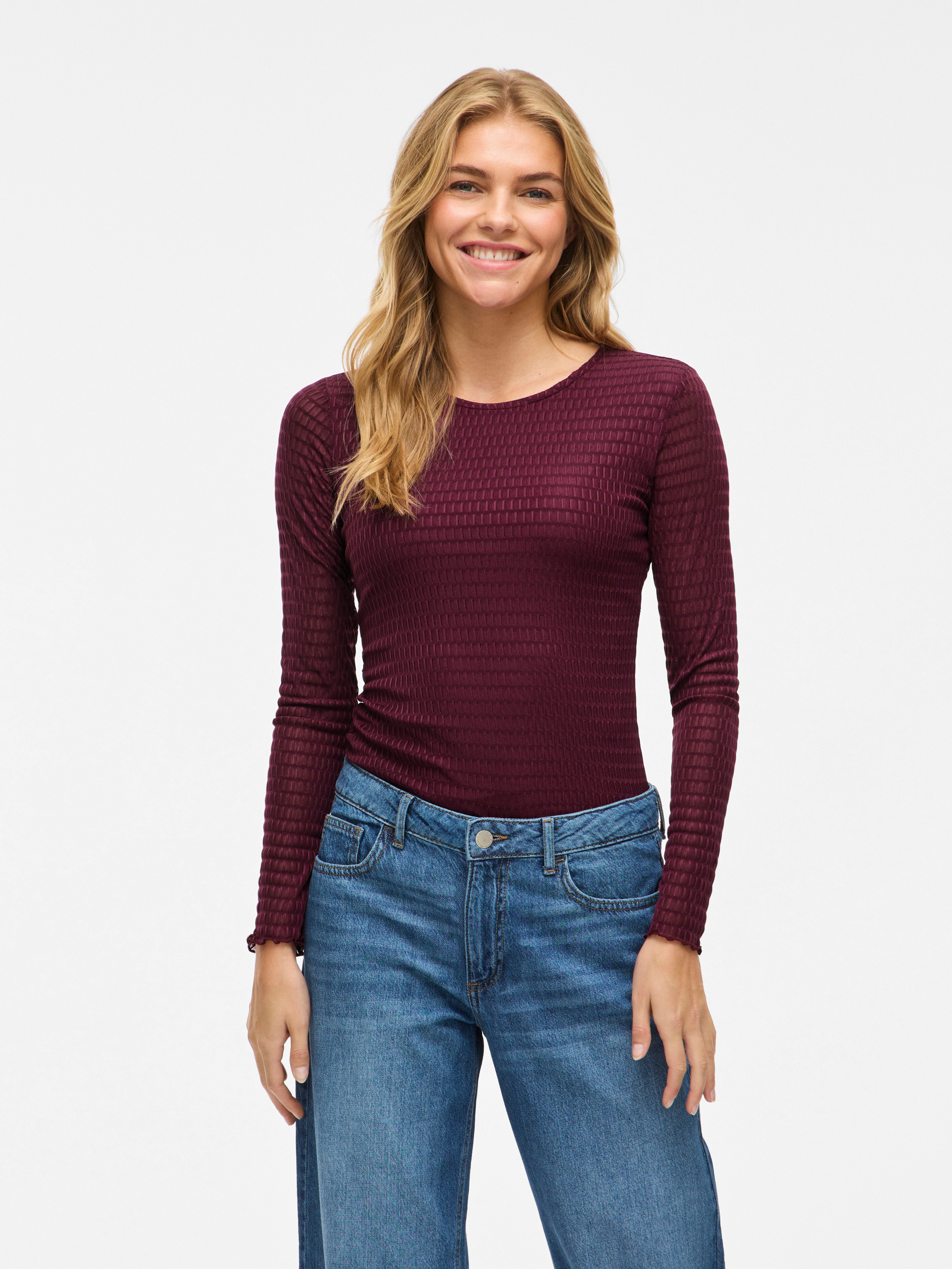 Vila Langarmshirt VILARINE O-NECK L/S TOP günstig online kaufen