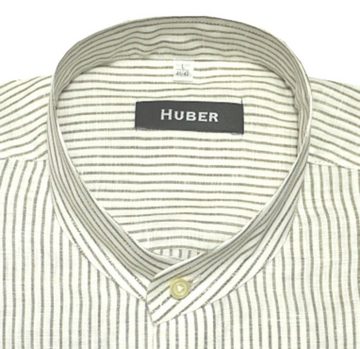 Huber Hemden Leinenhemd HU-0470 Stehkragen 100% Leinen feiner Stoff Regular-gerader Schnitt Made in EU