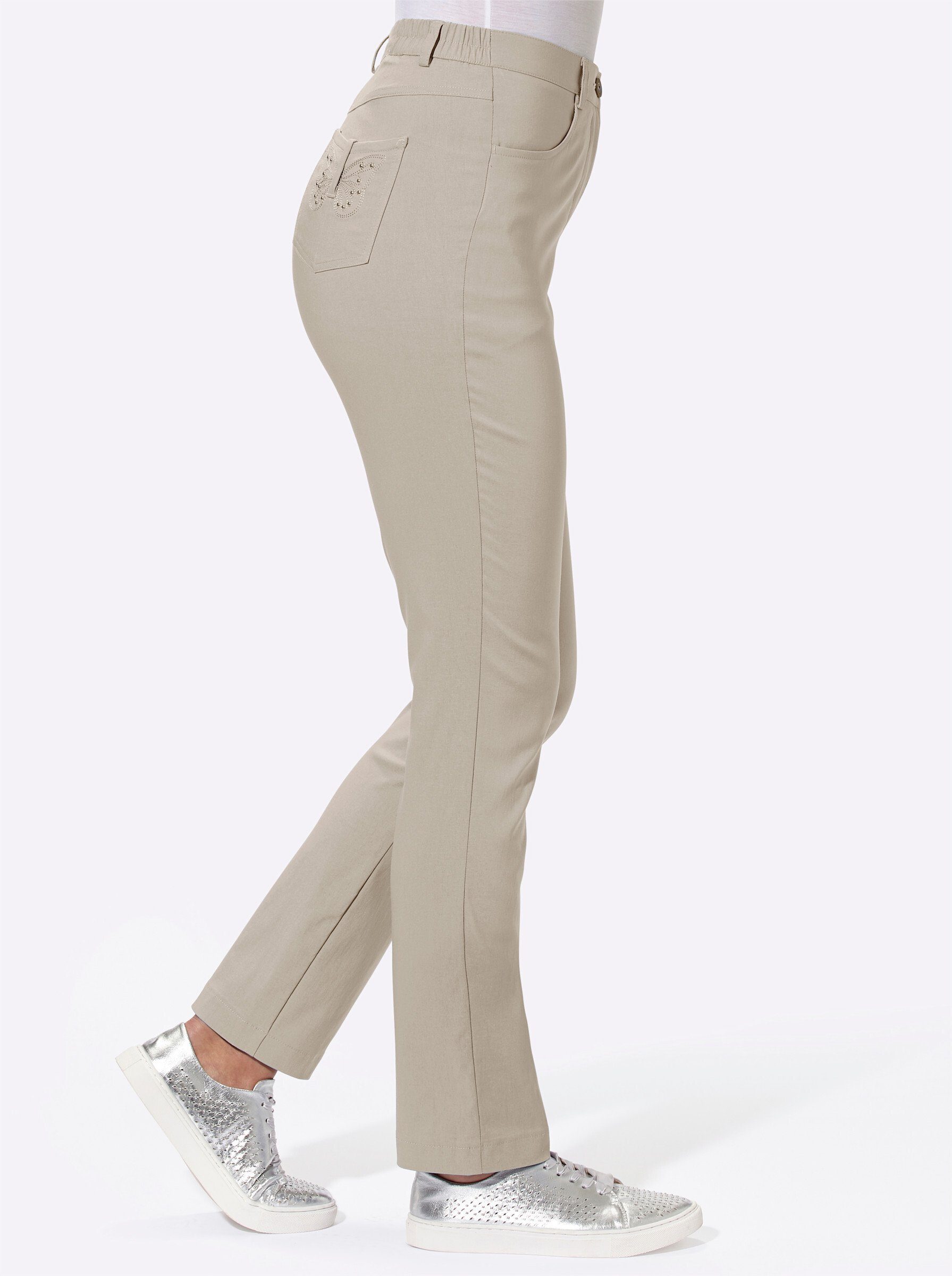 Sieh an! Jerseyhose Innenbeinlänge ca. beige 72 cm