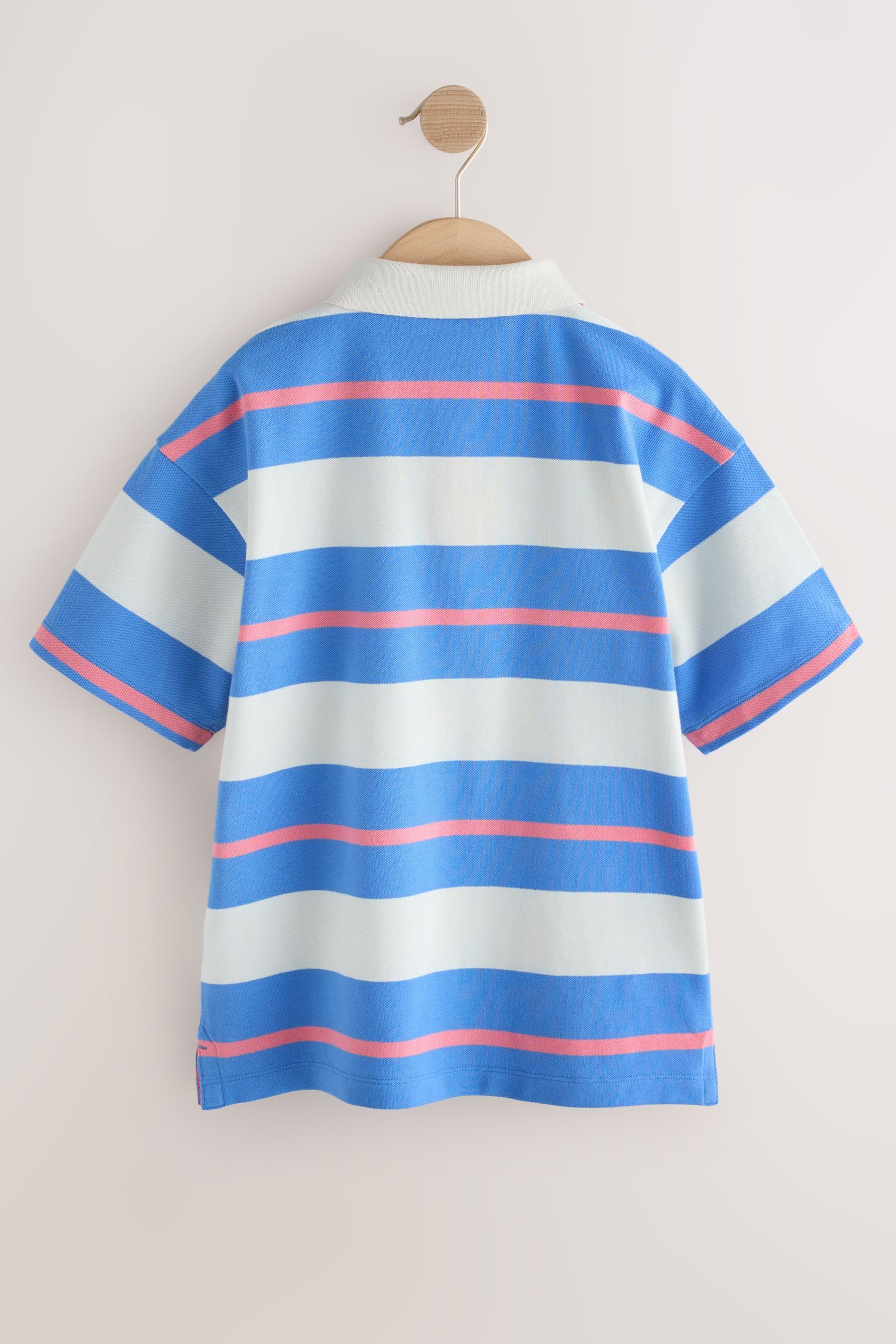 Next Poloshirt Kurzärmeliges Relaxed Fit Polohemd mit Streifen (1-tlg)