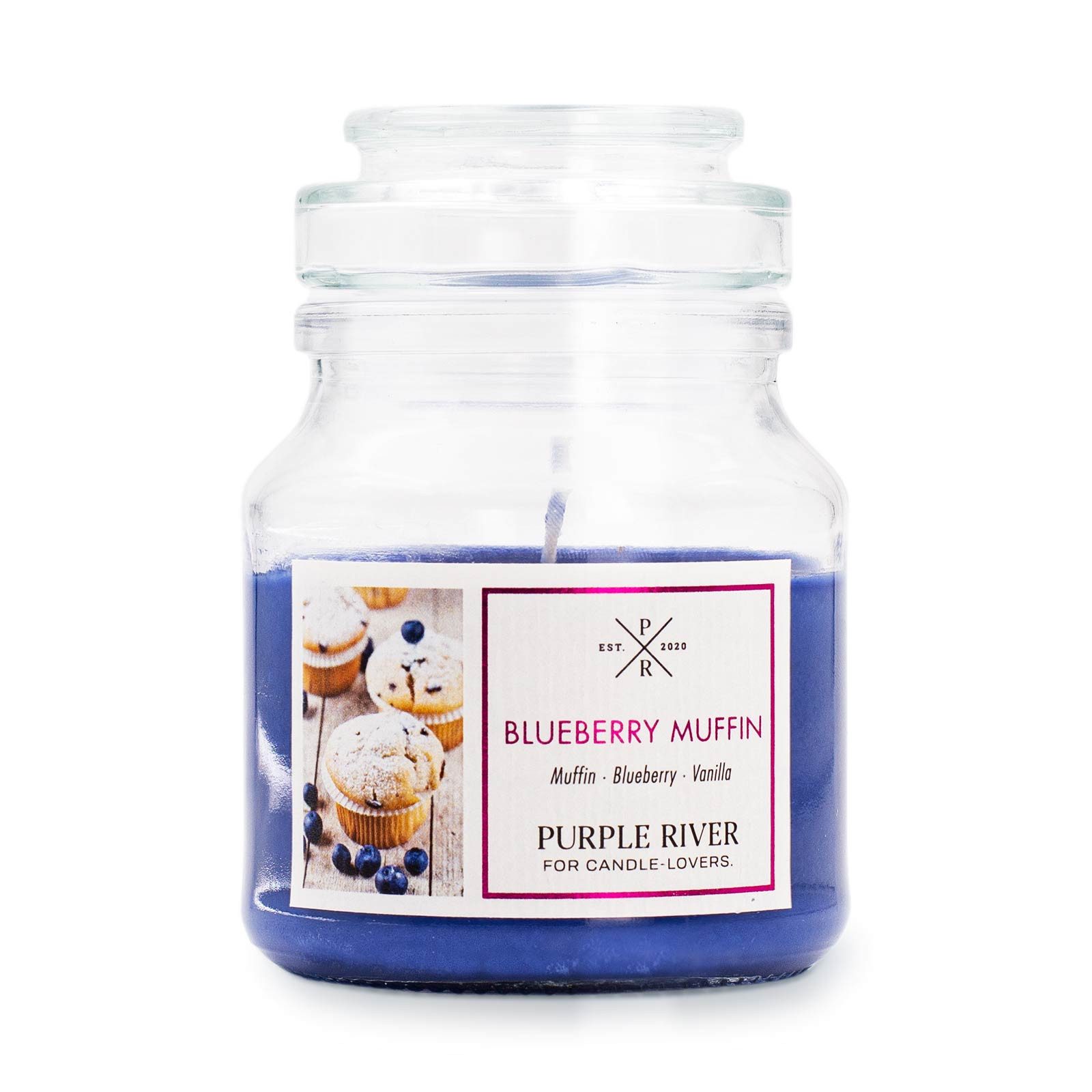 Purple River Duftkerze Blueberry Muffin - 113g (1-tlg), Brenndauer 20 - 40 Stunden, Duftkerze Süß & Würzig