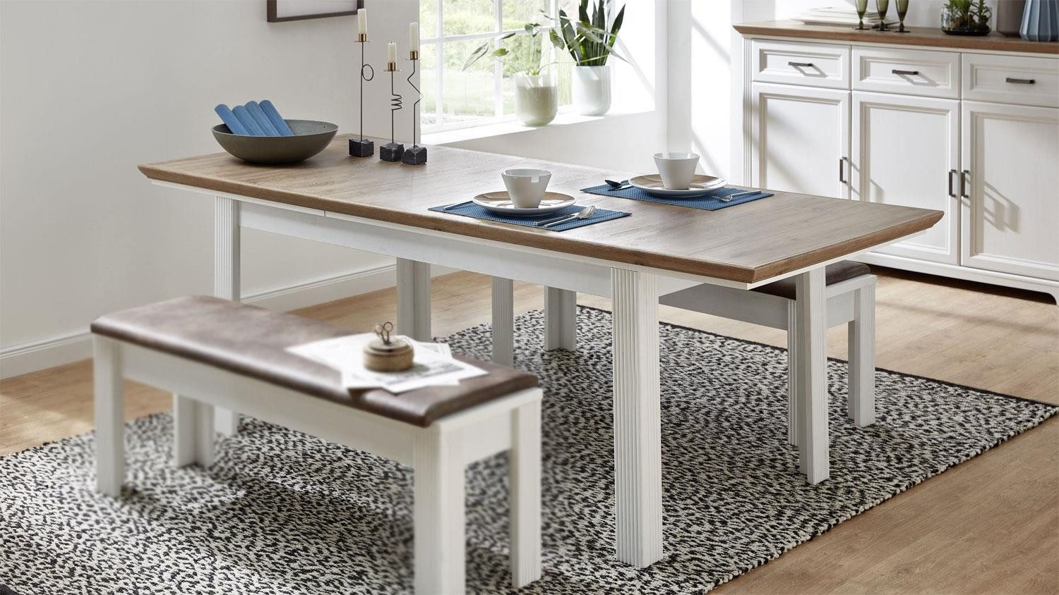 Innostyle Esstisch Esstisch Jasmin Küchentisch in Pinie hell Artisan Eiche 160-220 cm