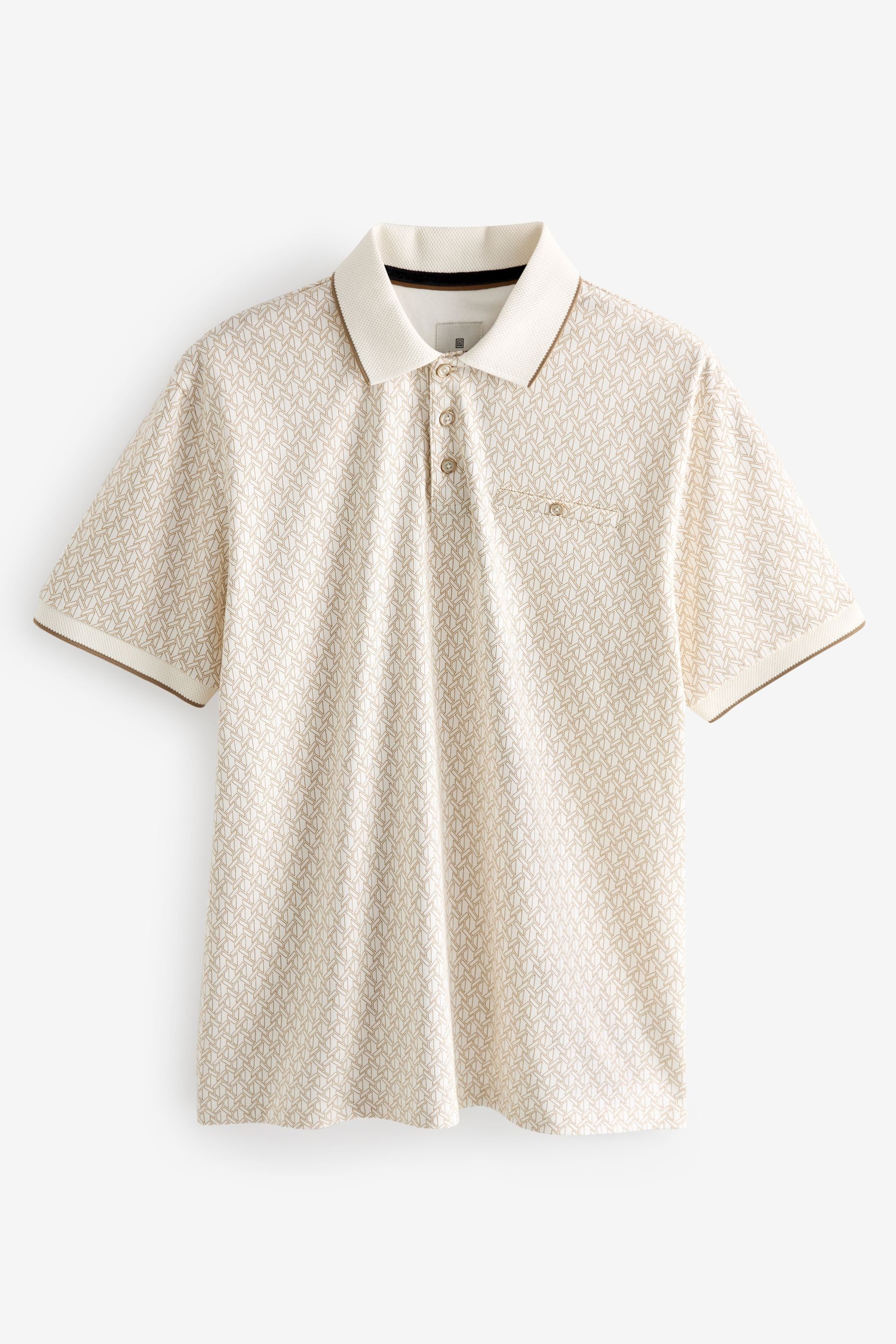 Next Poloshirt Polo-Shirt mit Geoprint (1-tlg) günstig online kaufen