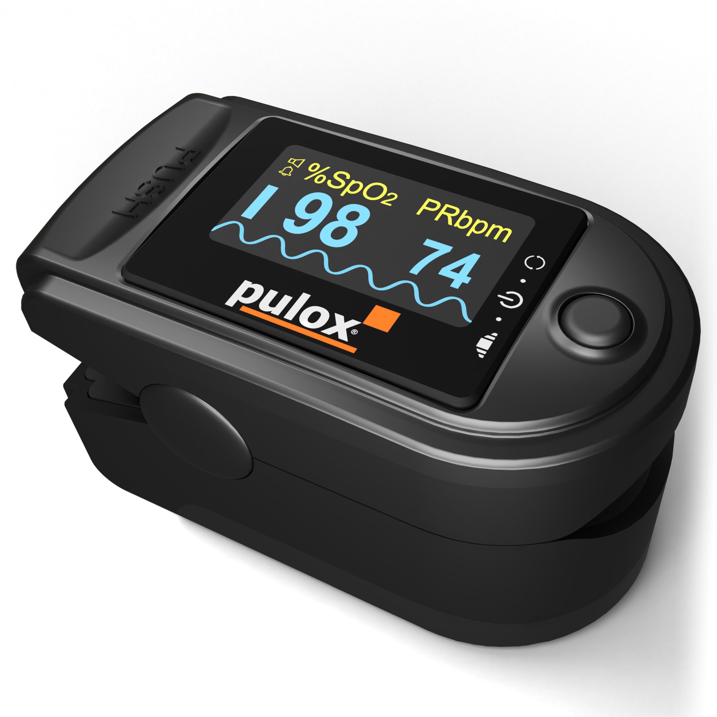 Pulsoximeter PO-200A Solo mit Alarm und Pulston Schwarz