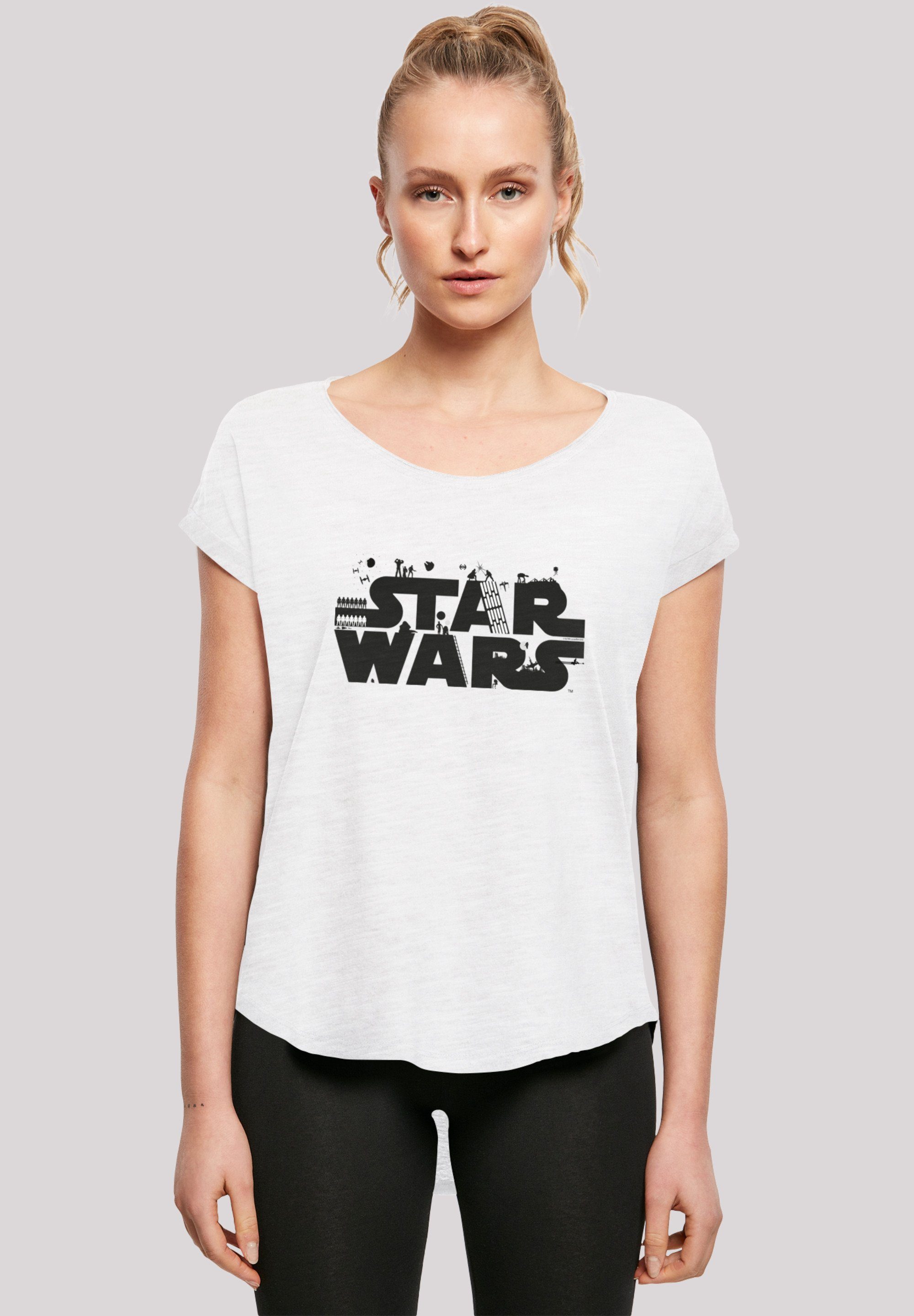F4NT4STIC Kurzarmshirt Damen Star Wars Slub with Tee -WHT Minimalist Ladies Long (1-tlg) Logo