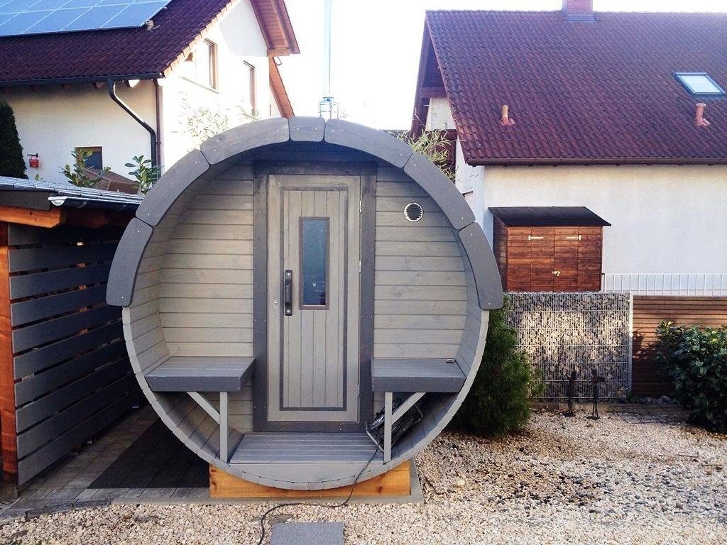 Fasssauna Holz Sauna Gartensauna Campingfass 350 cm - perfekte Entspannung
