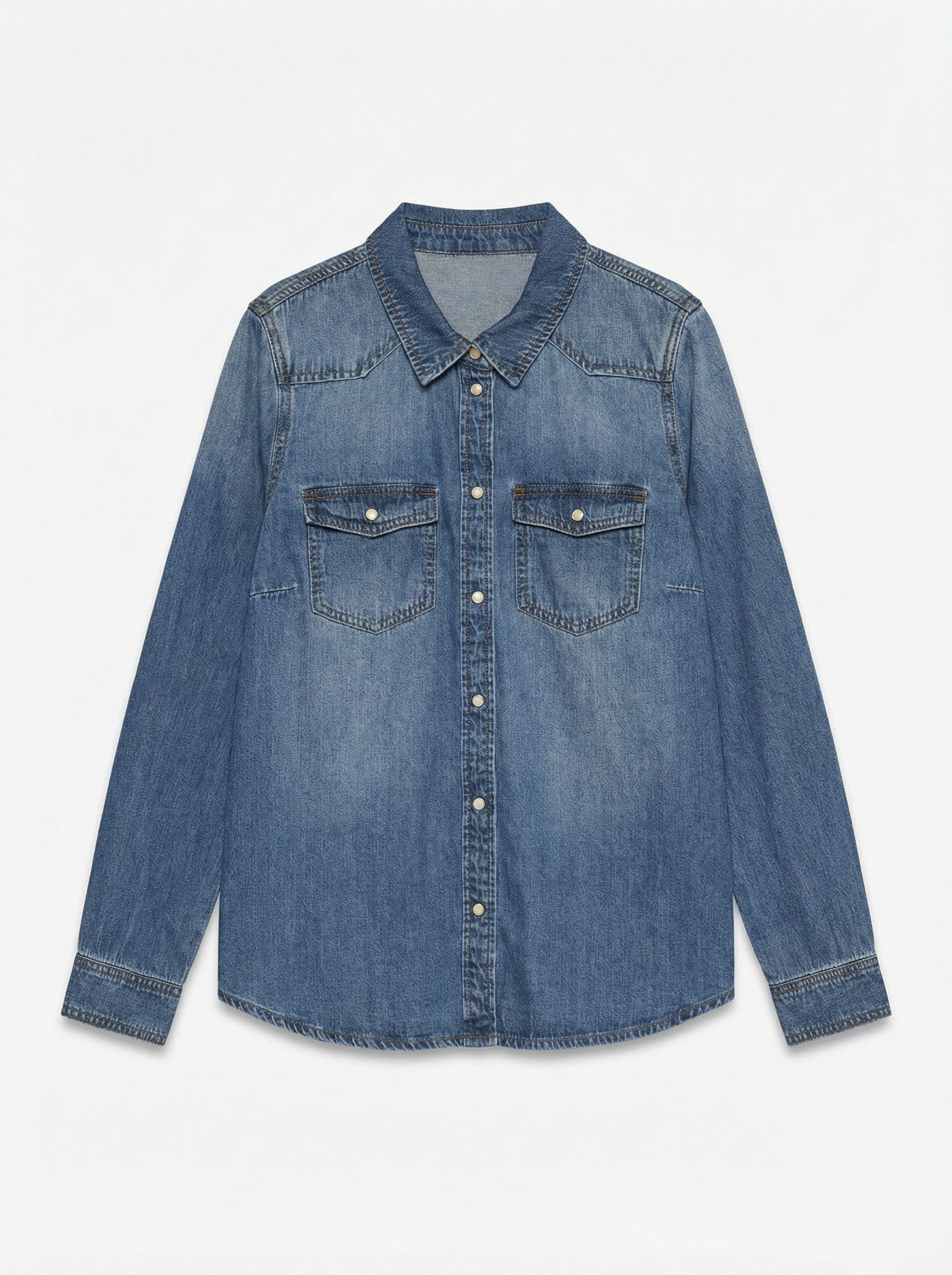 Vero Moda Klassische Bluse VMMARIA LS DENIM SLIM SHIRT MIX NOOS günstig online kaufen