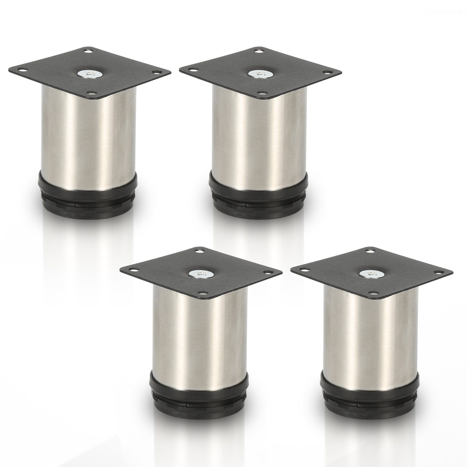 Clanmacy Möbelfuß Edelstahl Möbelfüße Tischbeine (4er Set), höhenverstellbar, Tragfähigkeit 250kg