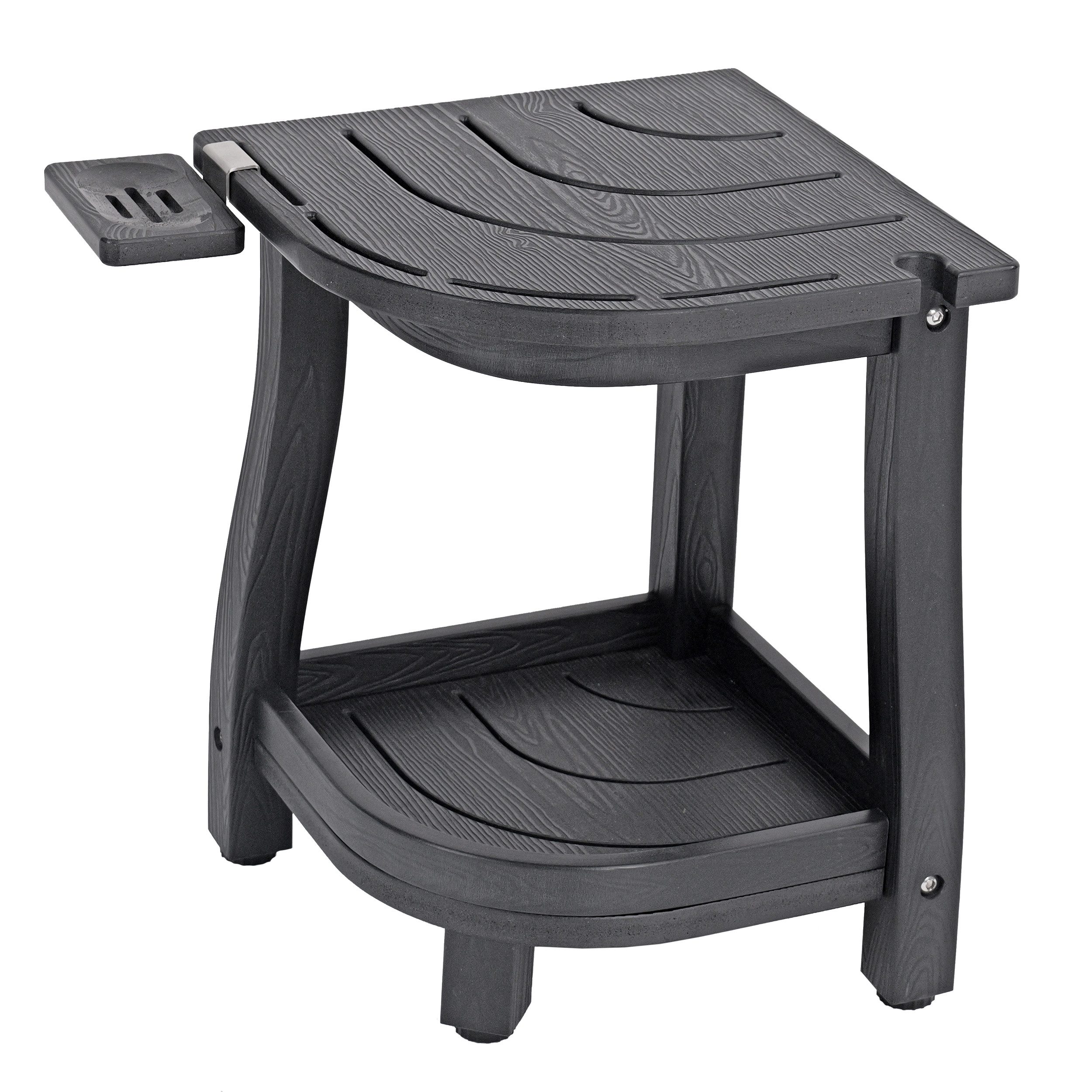 HABAU Duschhocker, belastbar bis 100 kg, in Braun, Schwarz und Weiß