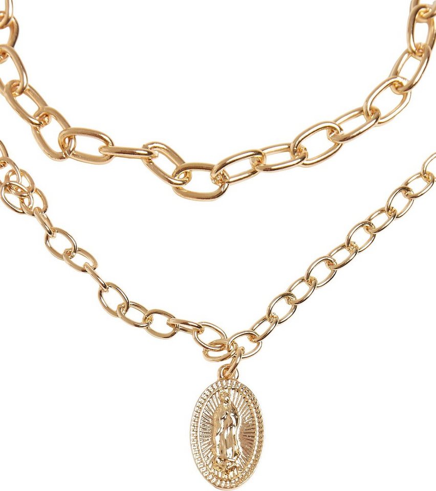 URBAN CLASSICS Edelstahlkette Accessoires Madonna Layering Necklace, Für  ein perfektes Gefühl von Komfort und Stil