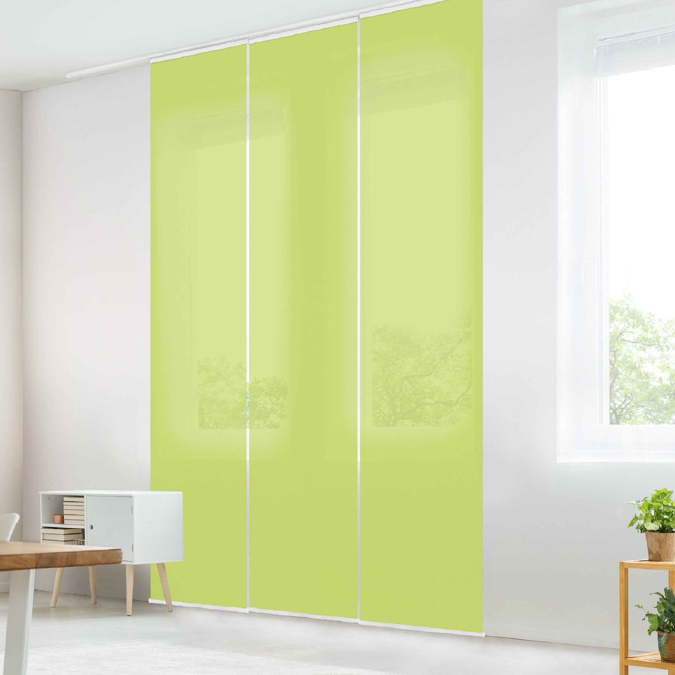 Bilderdepot24 Schiebegardine modern Flächenvorhang blickdicht Frühlingsgrün günstig online kaufen